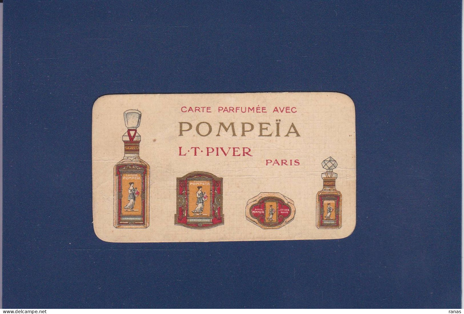 Carte Parfumée > Ancienne Pafum Pompeïa Piver Voir Scan Du Dos - Anciennes (jusque 1960)