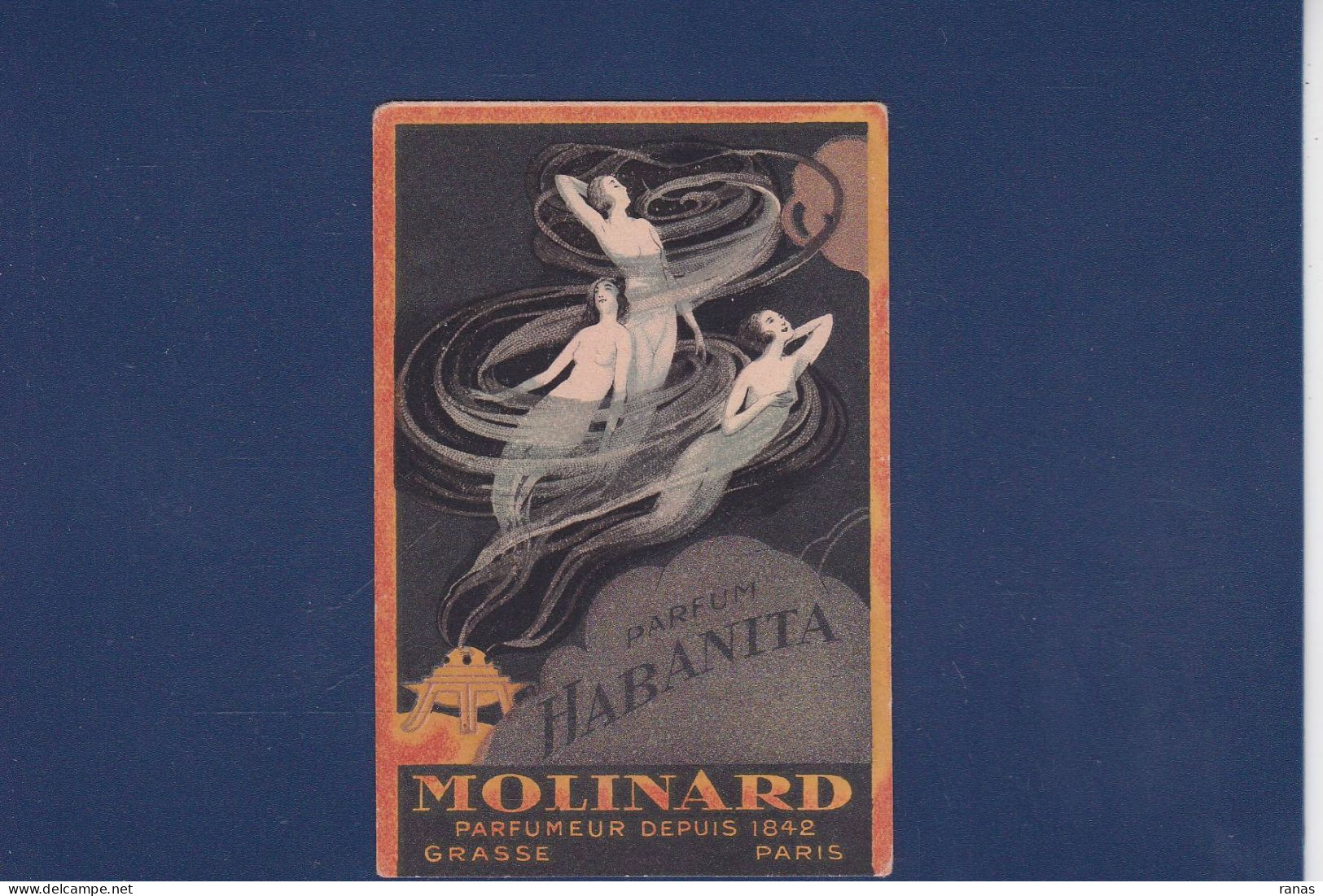 Carte Parfumée > Ancienne Pafum Molinard Habanita Cannes Voir Scan Du Dos - Profumeria Antica (fino Al 1960)
