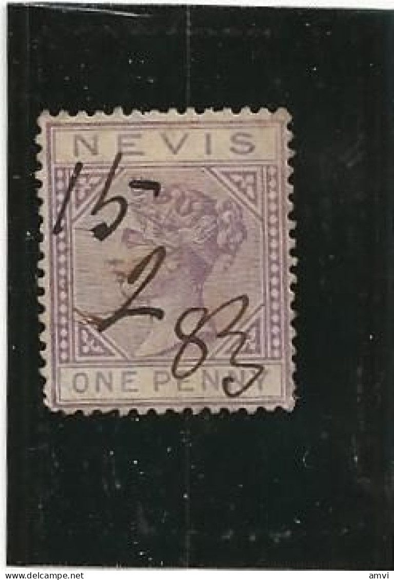 23-0720 St Christopher-Nevis - One Penny Violet - St.Christopher-Nevis-Anguilla (...-1980)