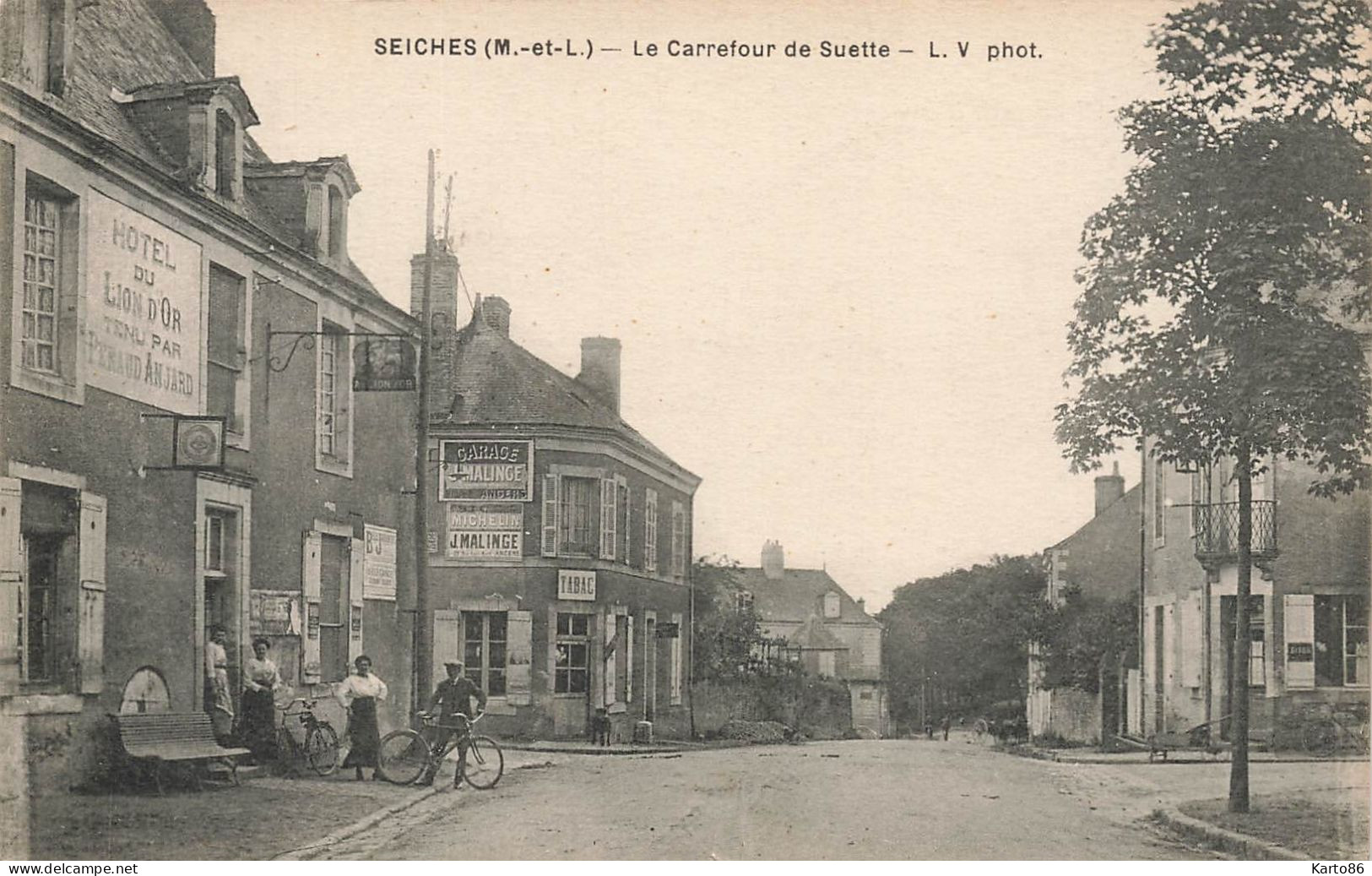 Seiches Sur Le Loir * Le Carrefour De Suette * Débit De Tabac Tabacs TABAC * Hôtel Du Lion D'Or PERAUD ANJARD - Seiches Sur Le Loir