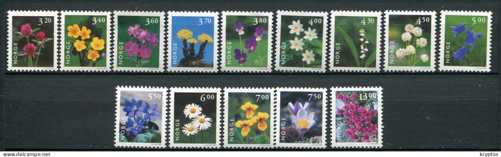 Norway.  Flowers. 14 Stamps. ALL MINT** - Collections