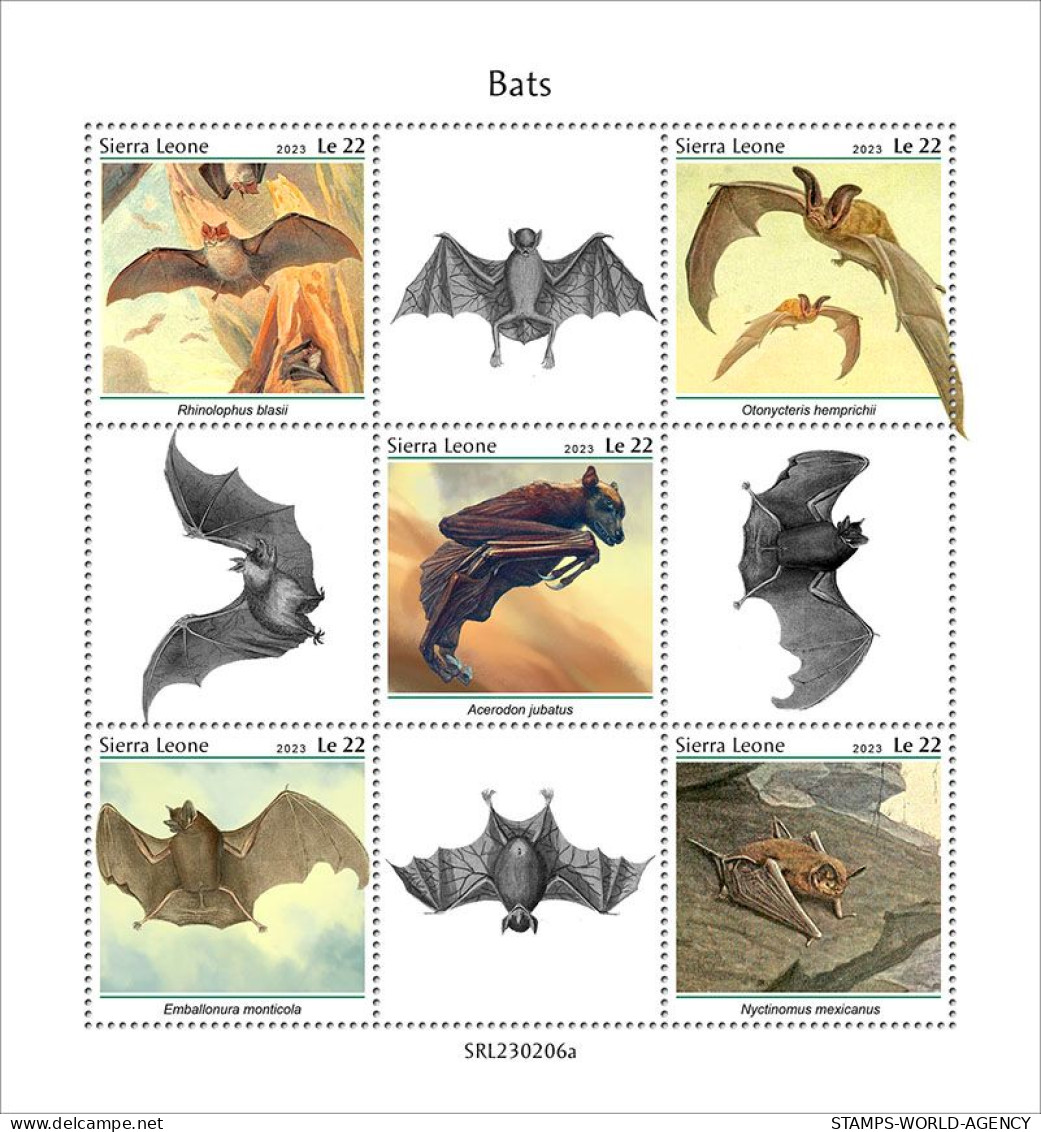 2023-03 - SIERRA LEONE- BATS            5V  MNH** - Fossielen