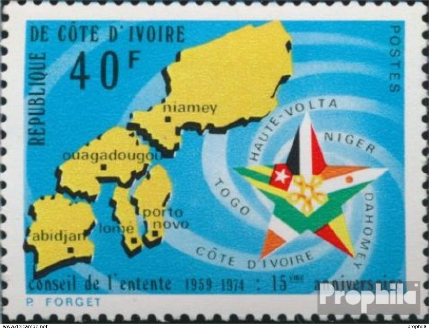 Elfenbeinküste 449 (kompl.Ausg.) Postfrisch 1974 Rat Westafrikanischer Gemeinschaft - Côte D'Ivoire (1960-...)