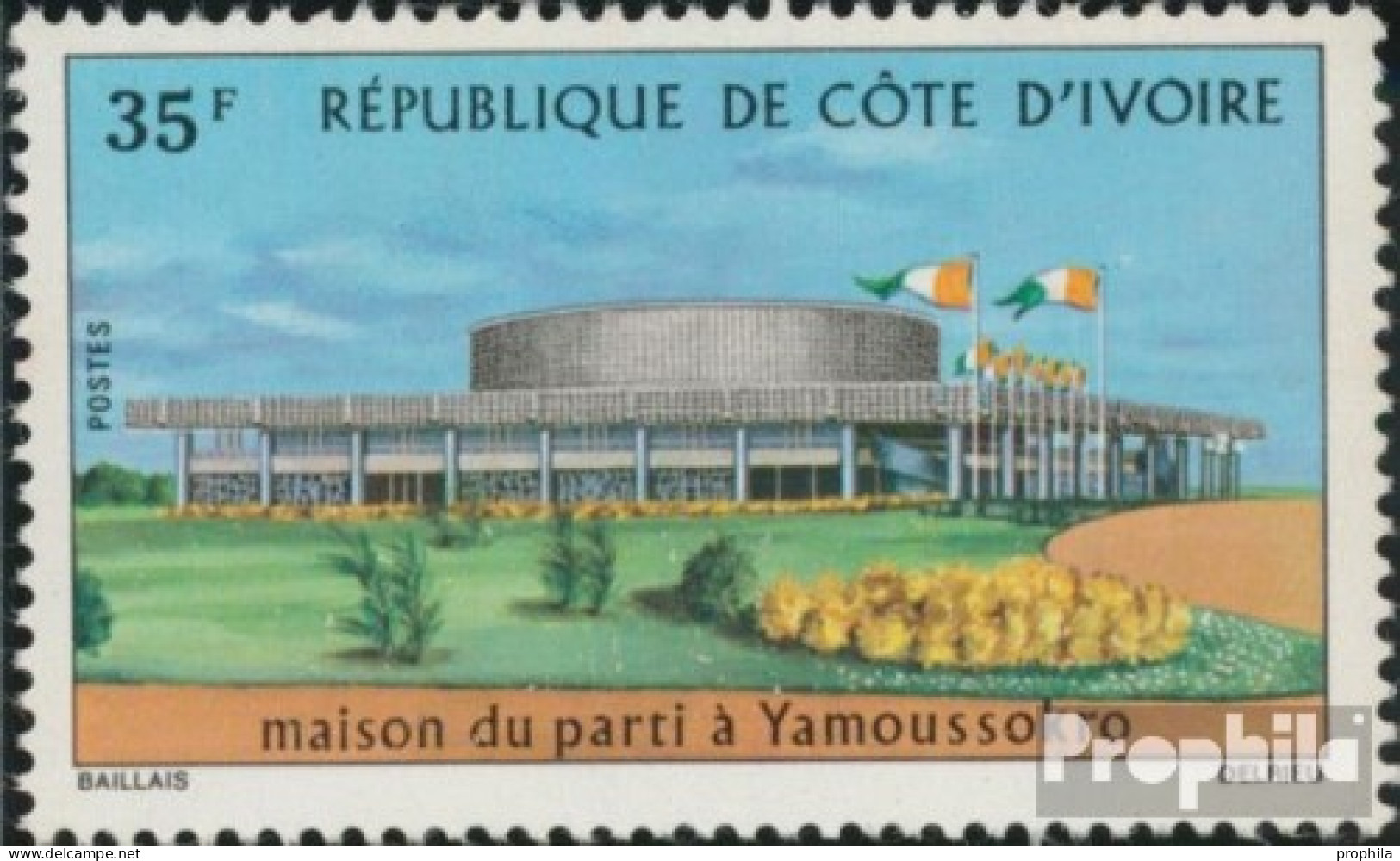 Elfenbeinküste 433 (kompl.Ausg.) Postfrisch 1973 Parteigebäude - Côte D'Ivoire (1960-...)