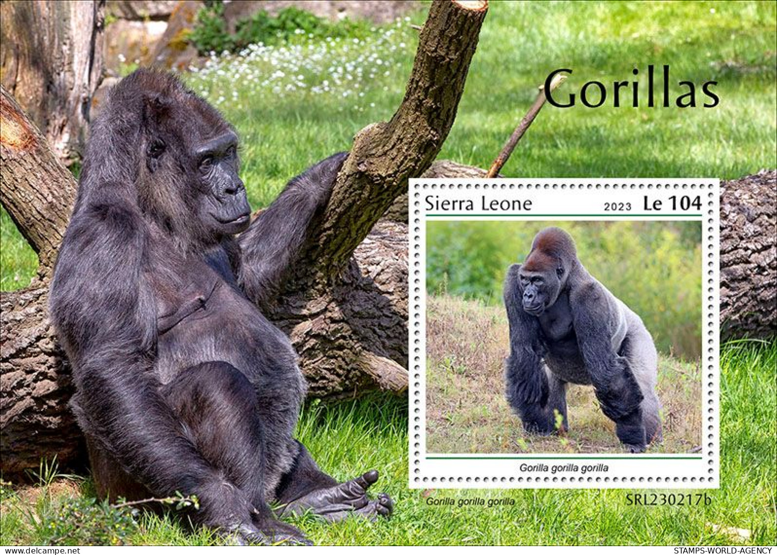 2023-03 - SIERRA LEONE- GORILLAS              5V  MNH** - Gorillas