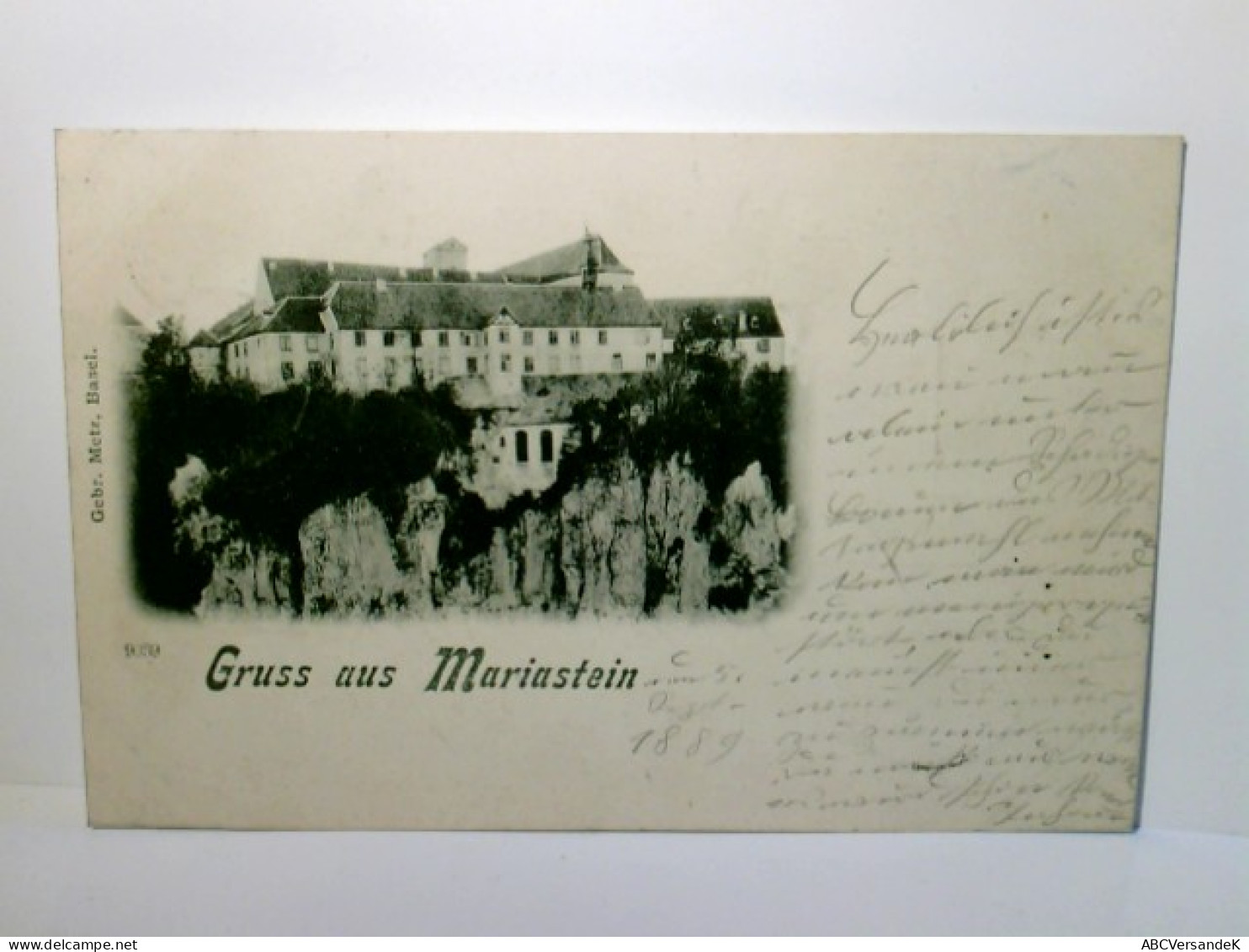 Mariastein. Gruss Aus.., Schweiz. Alte Ansichtskarte / Lithographie S/w, Gel. 1898. Blick Zum Benediktierklost - Stein