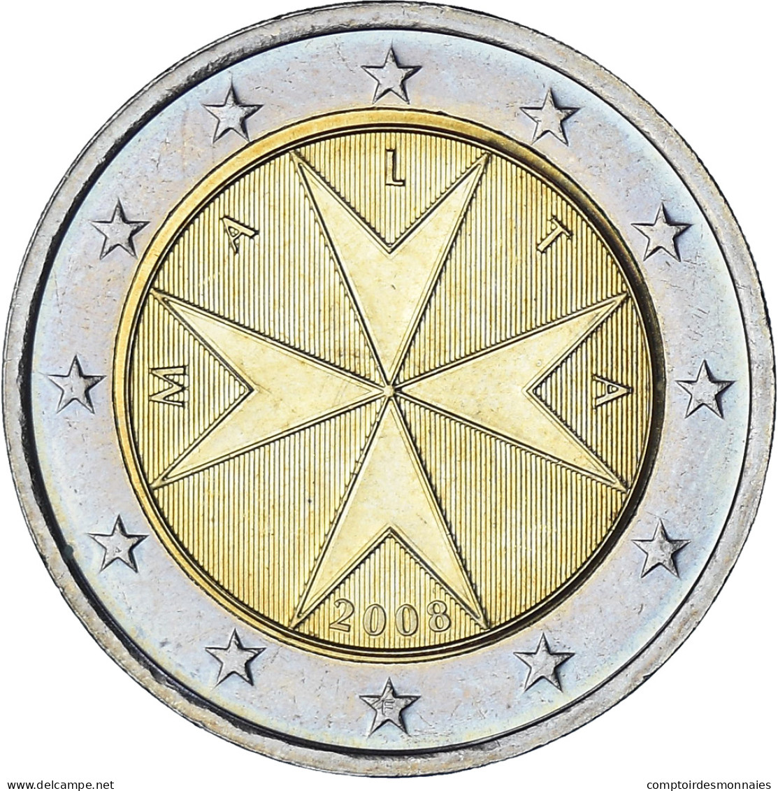 Malte, 2 Euro, 2008, Paris, SPL+, Bimétallique, KM:132 - Malta