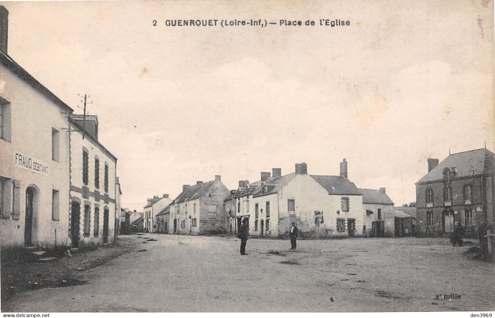 GUENROUET (Loire-Atlantique) - Place De L'Eglise - Fraud Débitant - Ecrit 1927 (2 Scans) - Guenrouet