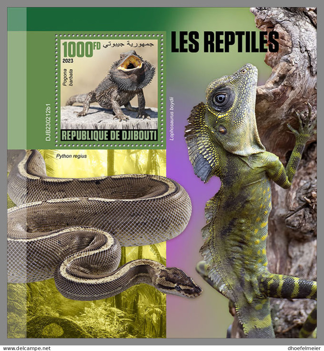 DJIBOUTI 2023 MNH Snakes Schlangen Serpents Reptiles Reptilien S/S I - OFFICIAL ISSUE - DHQ2335 - Serpents