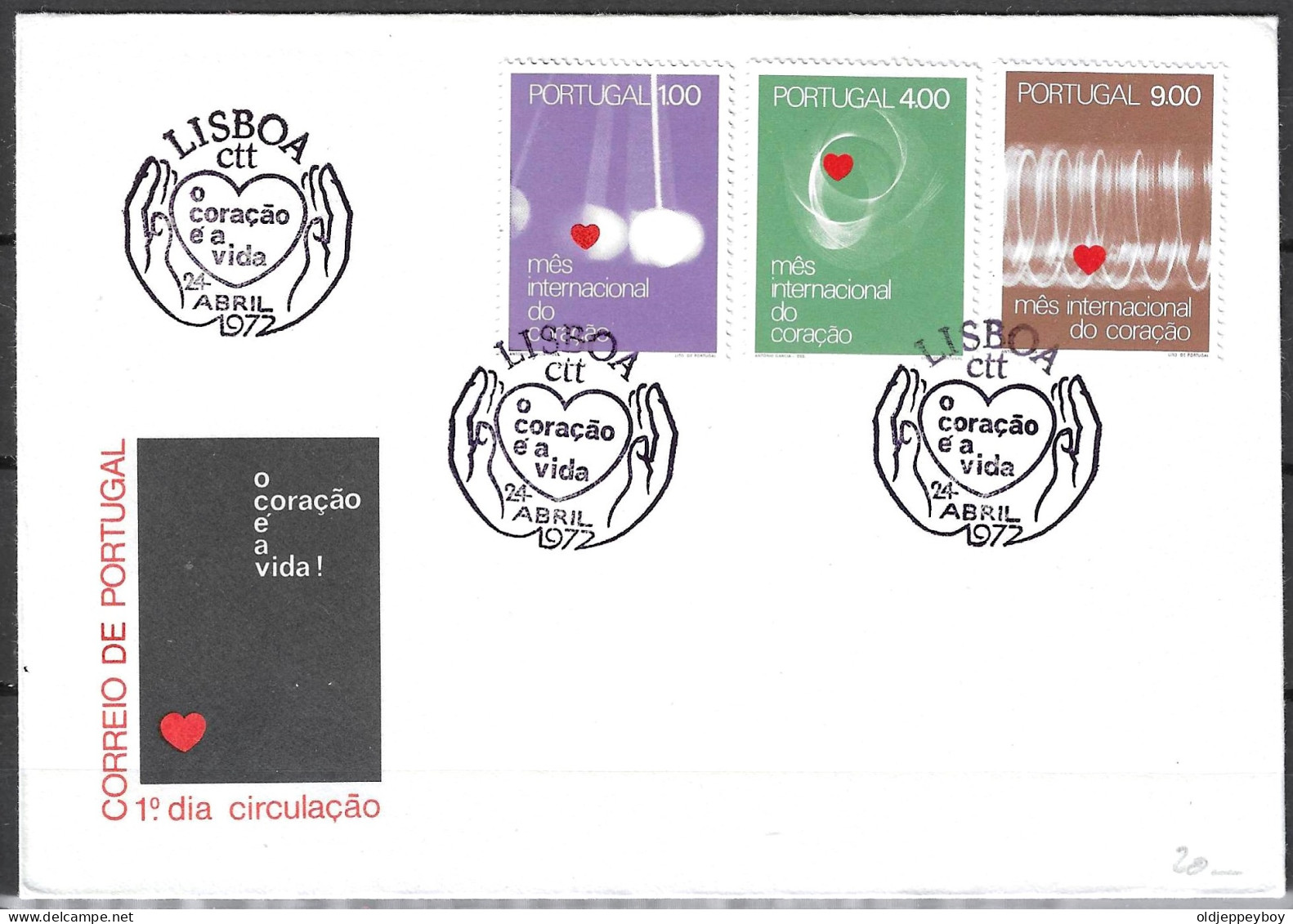 Portugal - FDC - O Coracao E A Vida! 24TH APRIL 1972 FDC "THE HEART IS LIFE" - Briefe U. Dokumente