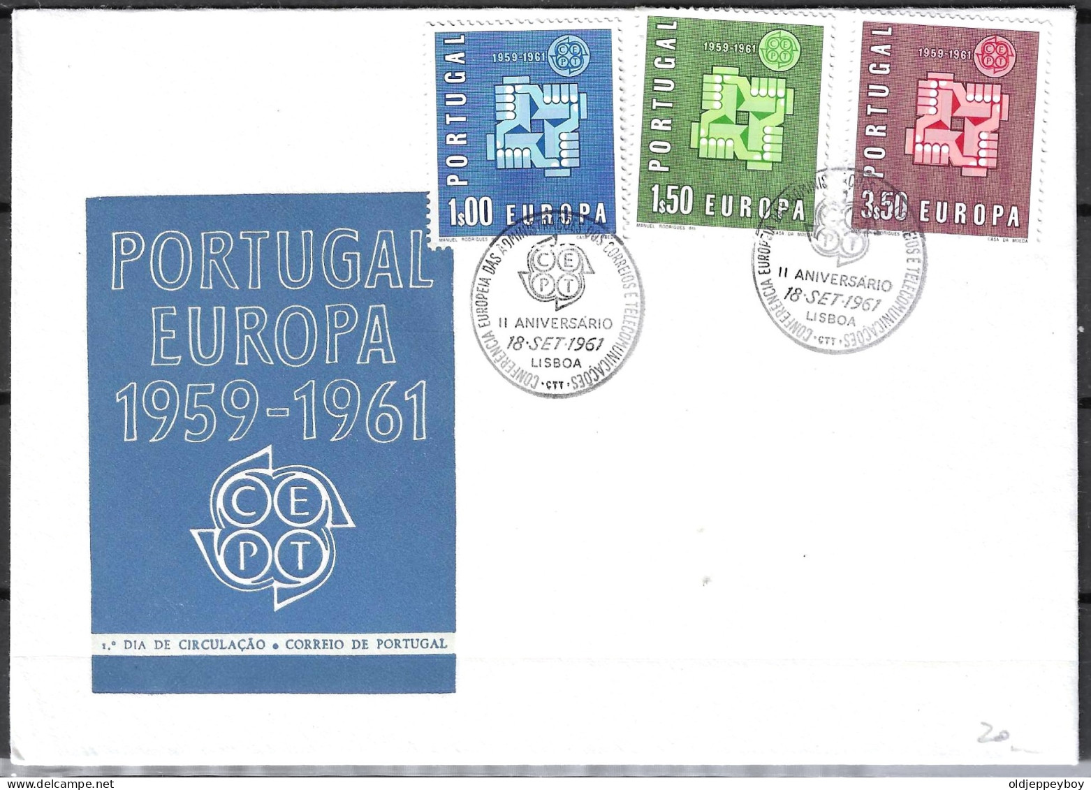 Portugal - FDC  Michel 907 / 909 - FDC - CEPT 1961 - Lettres & Documents