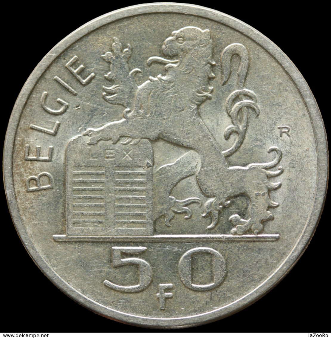 LaZooRo: Belgium 50 Francs Frank 1954 UNC - Silver - 50 Franc