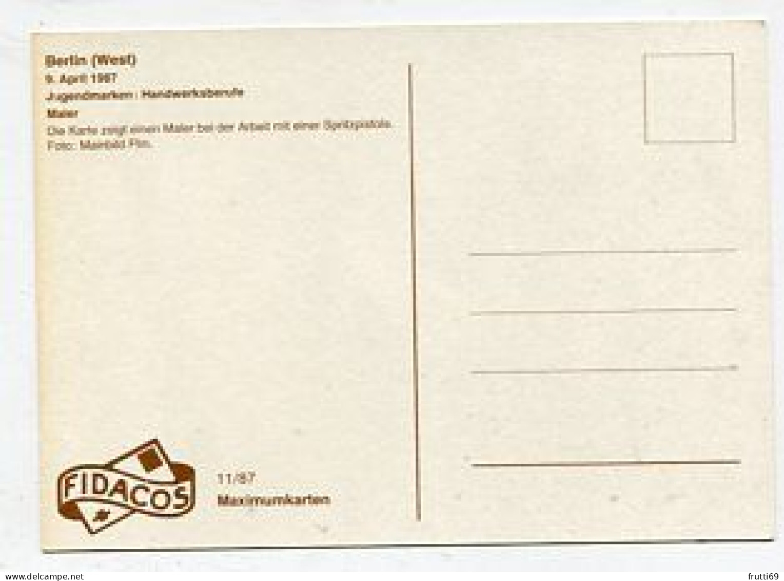 MC 158414 GERMANY BERLIN WEST - 1987 - Maler - Cartas Máxima