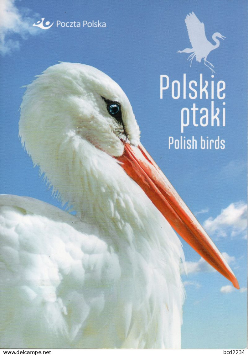 POLAND 2020 POLISH POST OFFICE LIMITED EDITION FOLDER: PROTECTED POLISH BIRDS BLACK & WHITE STORK GREAT EGRET GRAY HERON - Brieven En Documenten