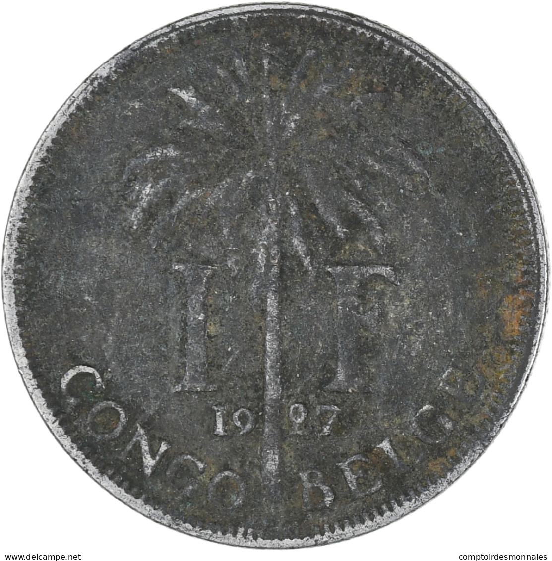 Monnaie, Congo Belge, Franc, 1927, B+, Cupro-nickel, KM:20 - 1910-1934: Albert I