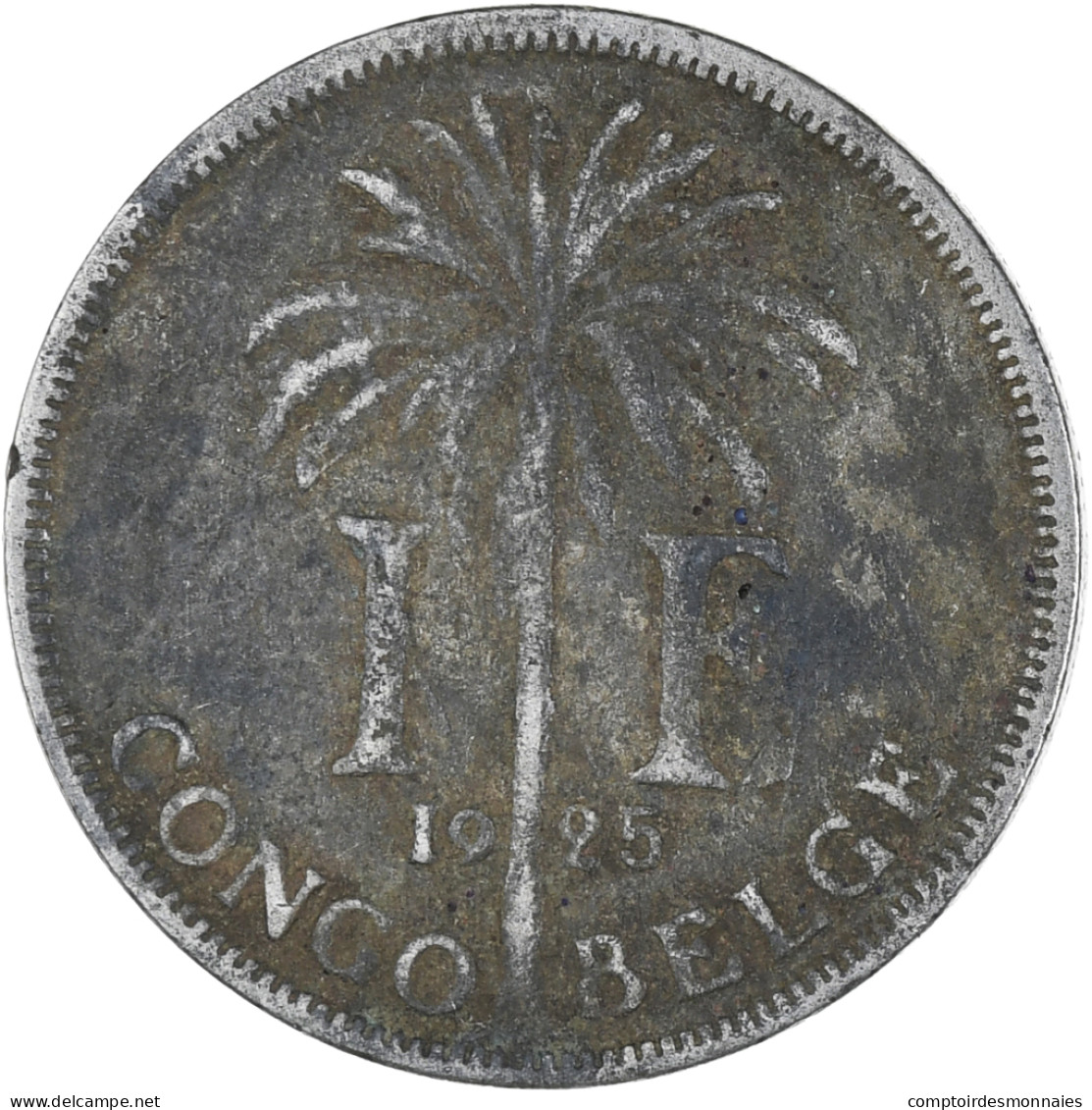 Monnaie, Congo Belge, Franc, 1925, B, Cupro-nickel, KM:20 - 1910-1934: Albert I