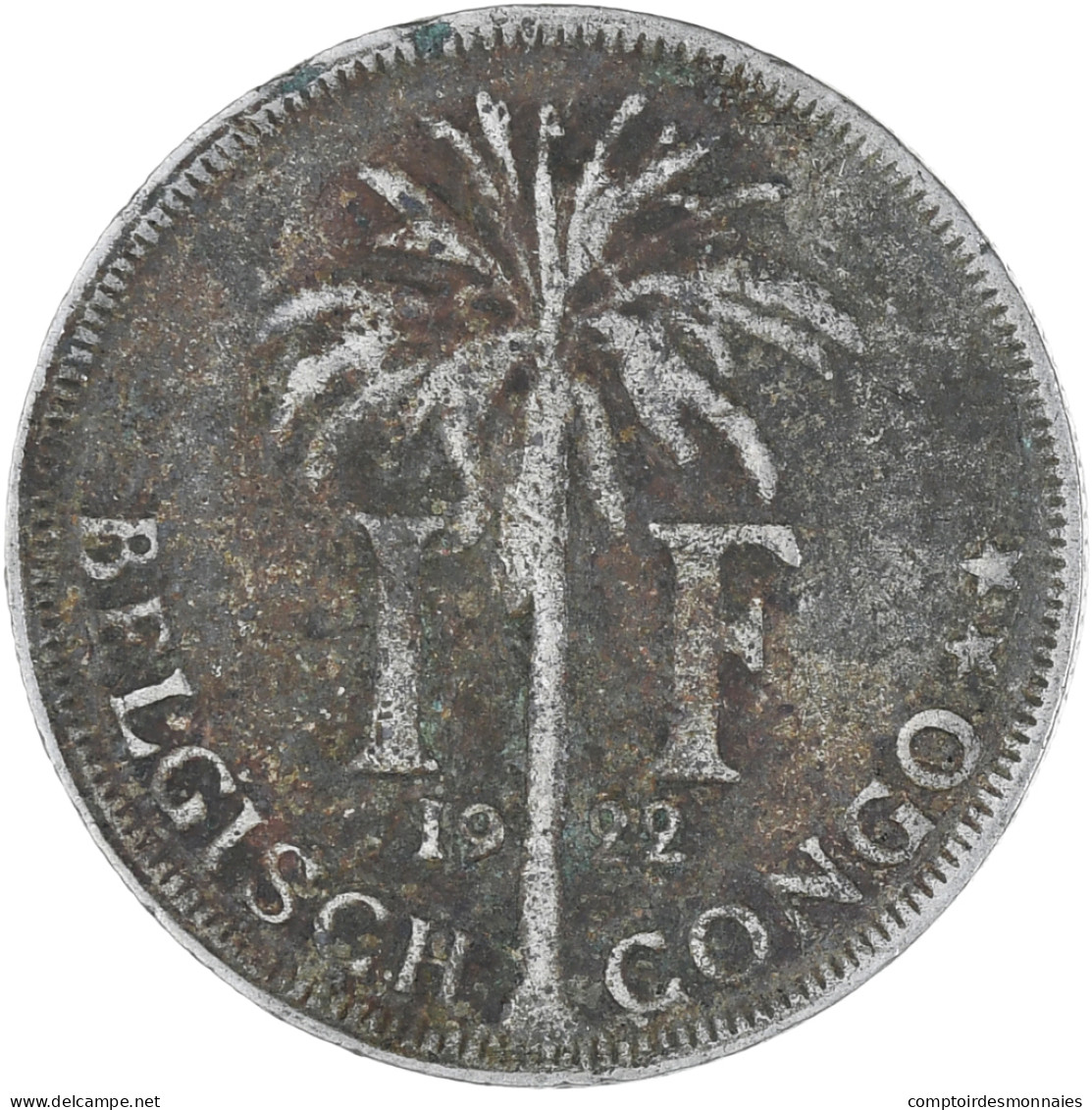 Monnaie, Congo Belge, Franc, 1922, TB, Cupro-nickel, KM:21 - 1910-1934: Alberto I