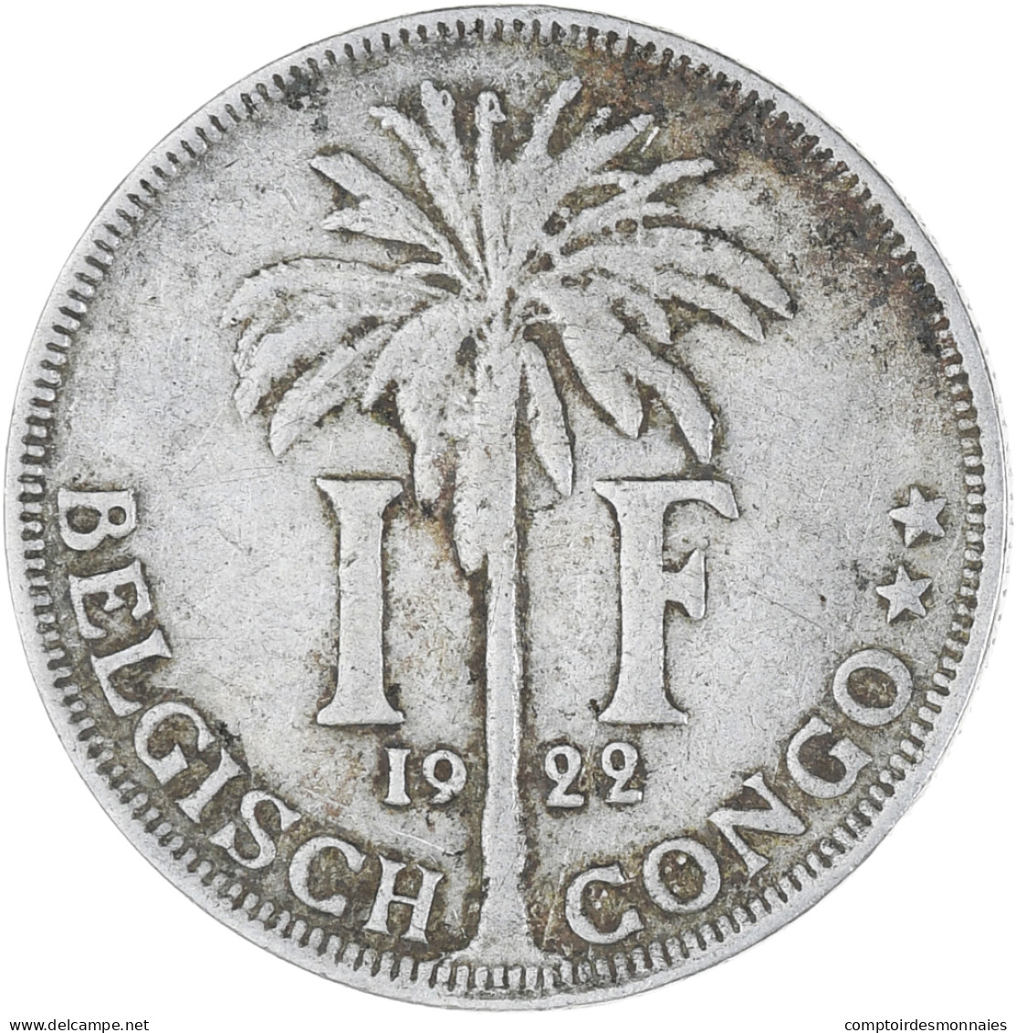 Monnaie, Congo Belge, Franc, 1922, TB+, Cupro-nickel, KM:21 - 1910-1934: Albert I