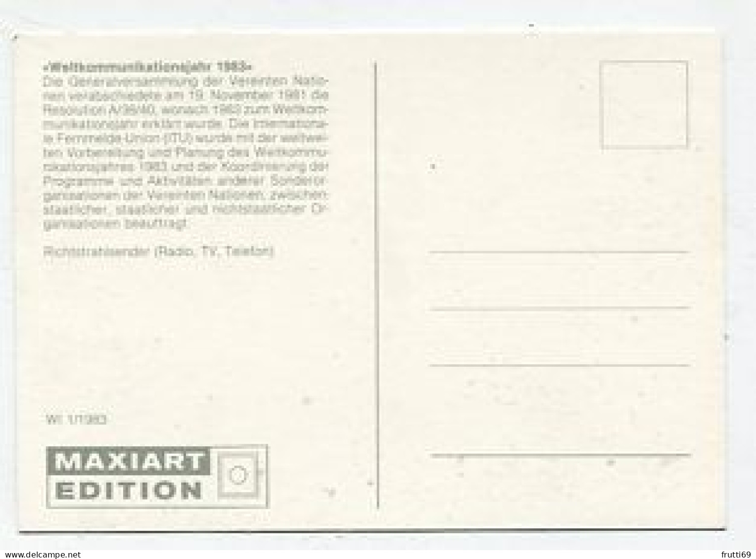 MC 158435 UNITED NATIONS - Wien - 1983 - Weltkommunikationsjahr 1983 - Maximum Cards