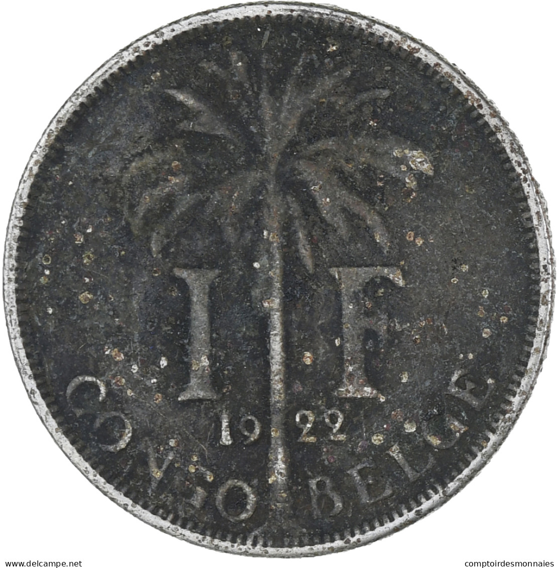 Monnaie, Congo Belge, Franc, 1922, TB, Cupro-nickel, KM:20 - 1910-1934: Alberto I