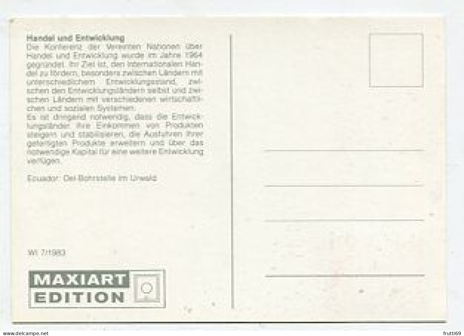 MC 158440 UNITED NATIONS - Wien - 1983 - Handel Und Entwicklung - Cartes-maximum