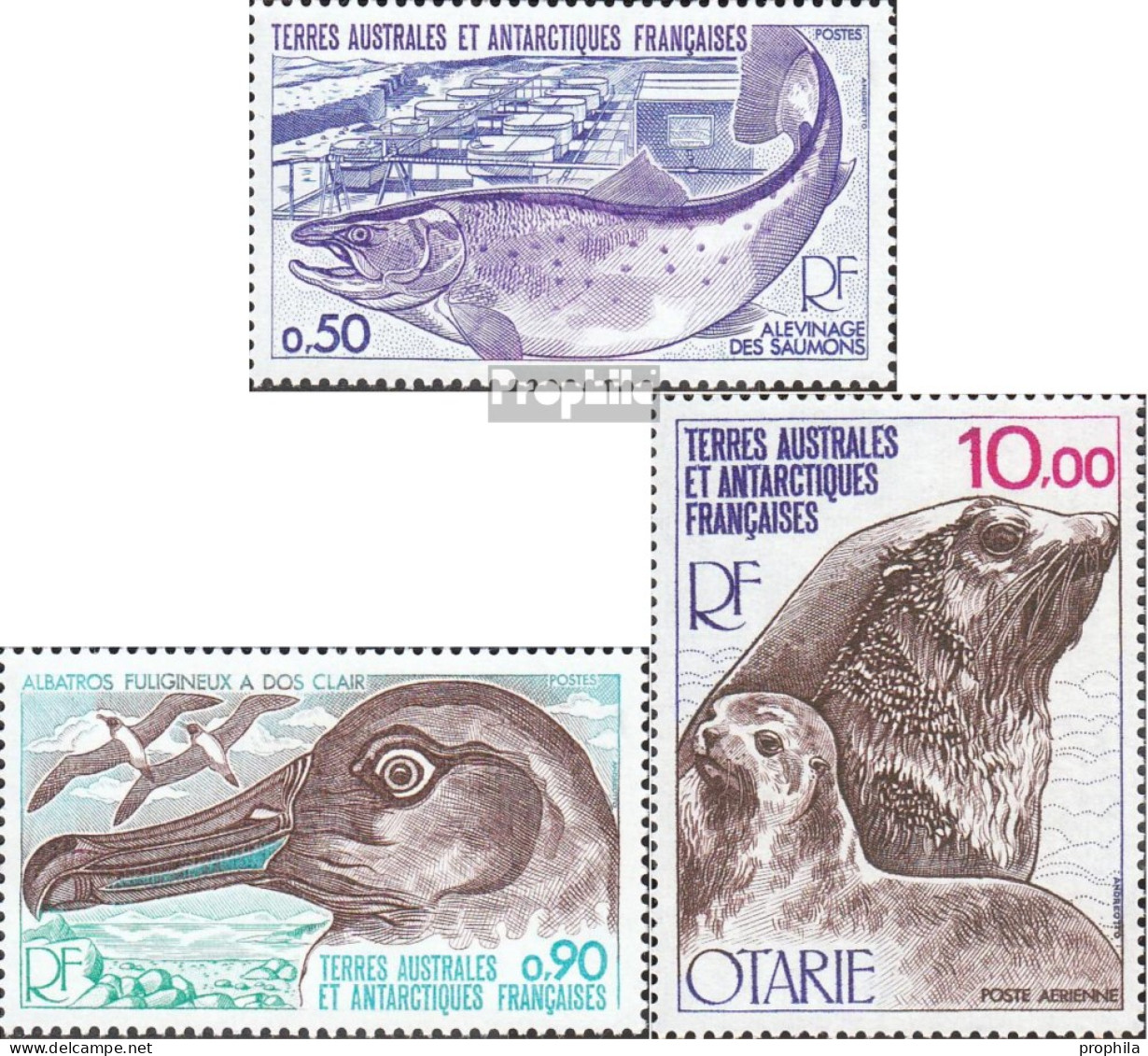 Französ. Gebiete Antarktis 117-119 (kompl.Ausg.) Postfrisch 1977 Tiere Der Antarktis - Neufs
