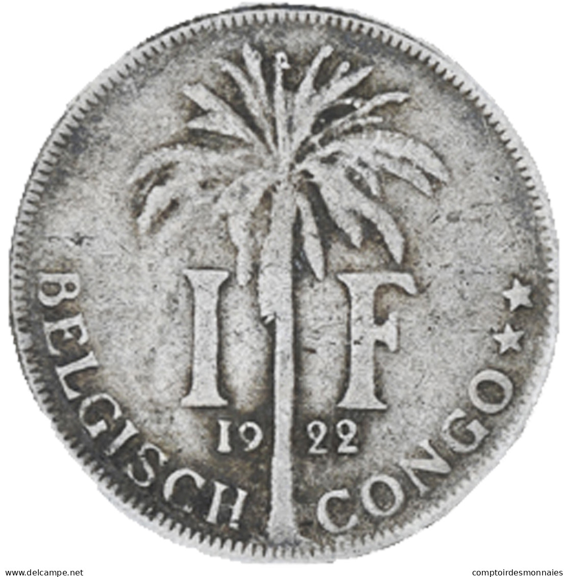 Monnaie, Congo Belge, Franc, 1922, TTB, Cupro-nickel, KM:21 - 1910-1934: Albert I