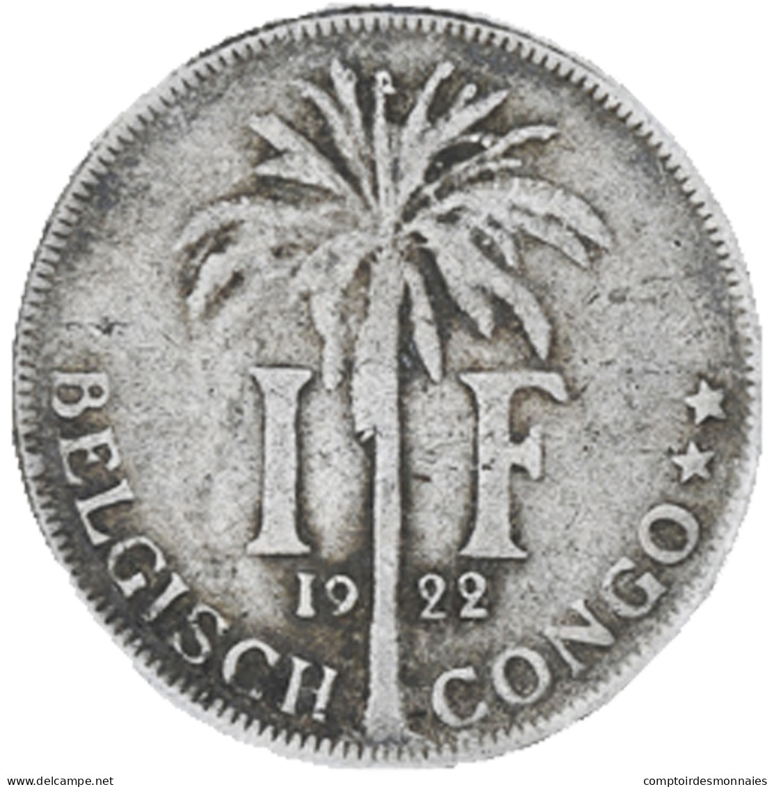 Monnaie, Congo Belge, Franc, 1922, TTB, Cupro-nickel, KM:21 - 1910-1934: Albert I.