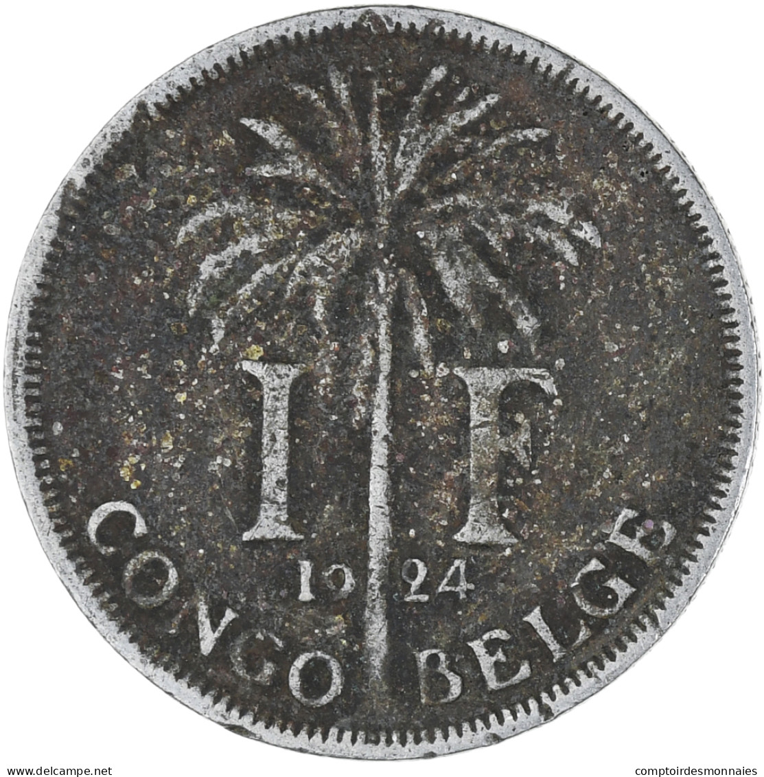 Monnaie, Congo Belge, Franc, 1924, TB, Cupro-nickel, KM:20 - 1910-1934: Albert I.