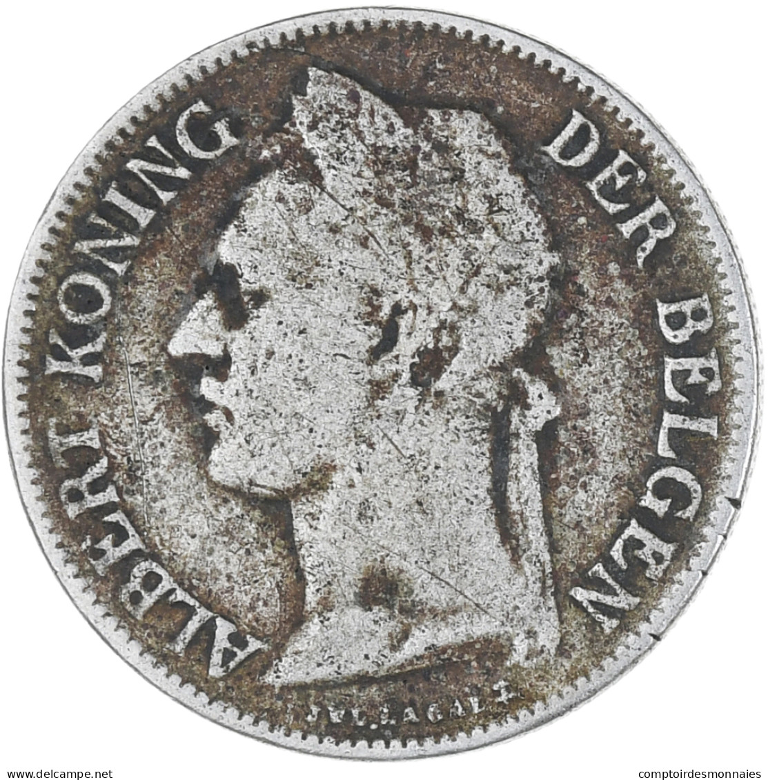 Monnaie, Congo Belge, 50 Centimes, 1921, TB+, Cupro-nickel, KM:23 - 1910-1934: Albert I.