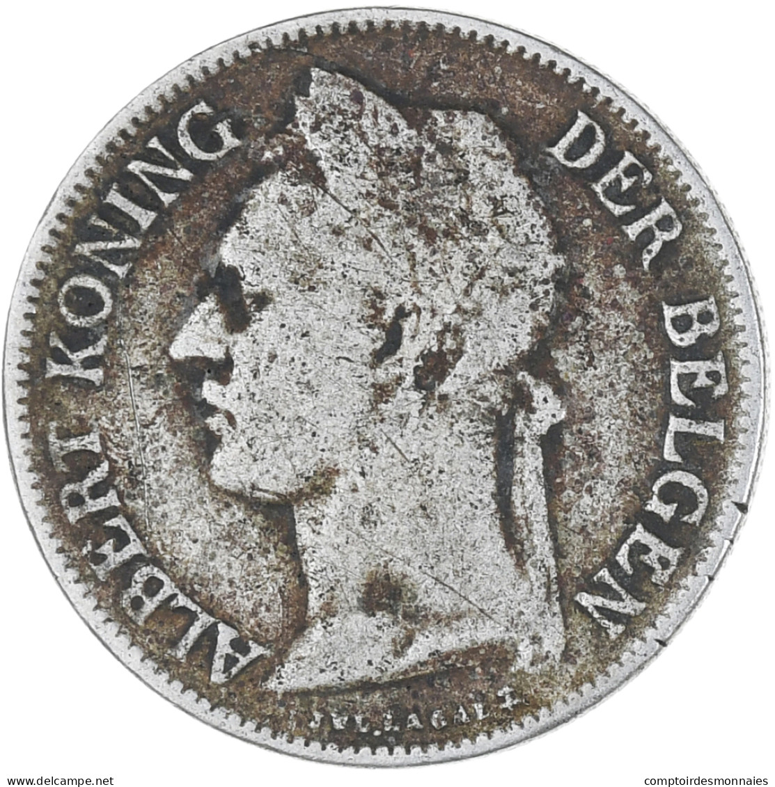 Monnaie, Congo Belge, 50 Centimes, 1921, TB+, Cupro-nickel, KM:23 - 1910-1934: Alberto I