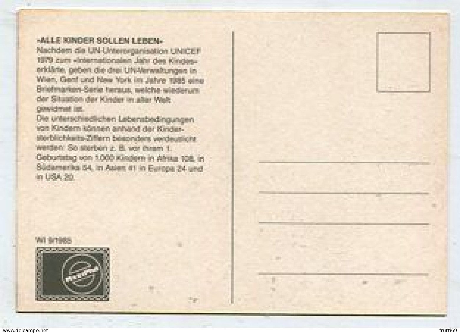 MC 158451 UNITED NATIONS - Wien - 1985 - Alle Kinder Sollen Leben - Cartes-maximum