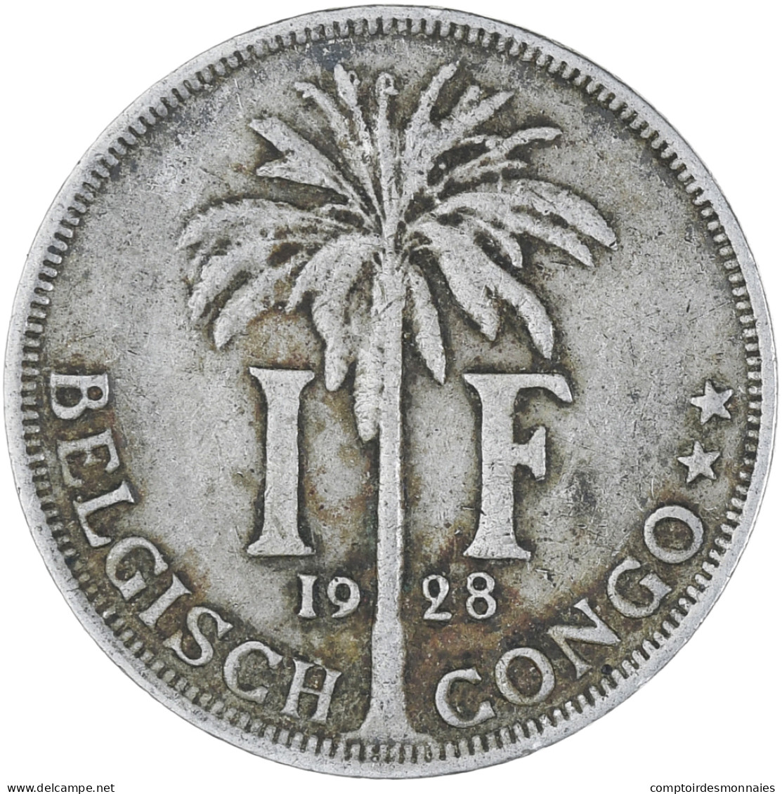 Monnaie, Congo Belge, Franc, 1928, TTB, Cupro-nickel, KM:21 - 1910-1934: Albert I