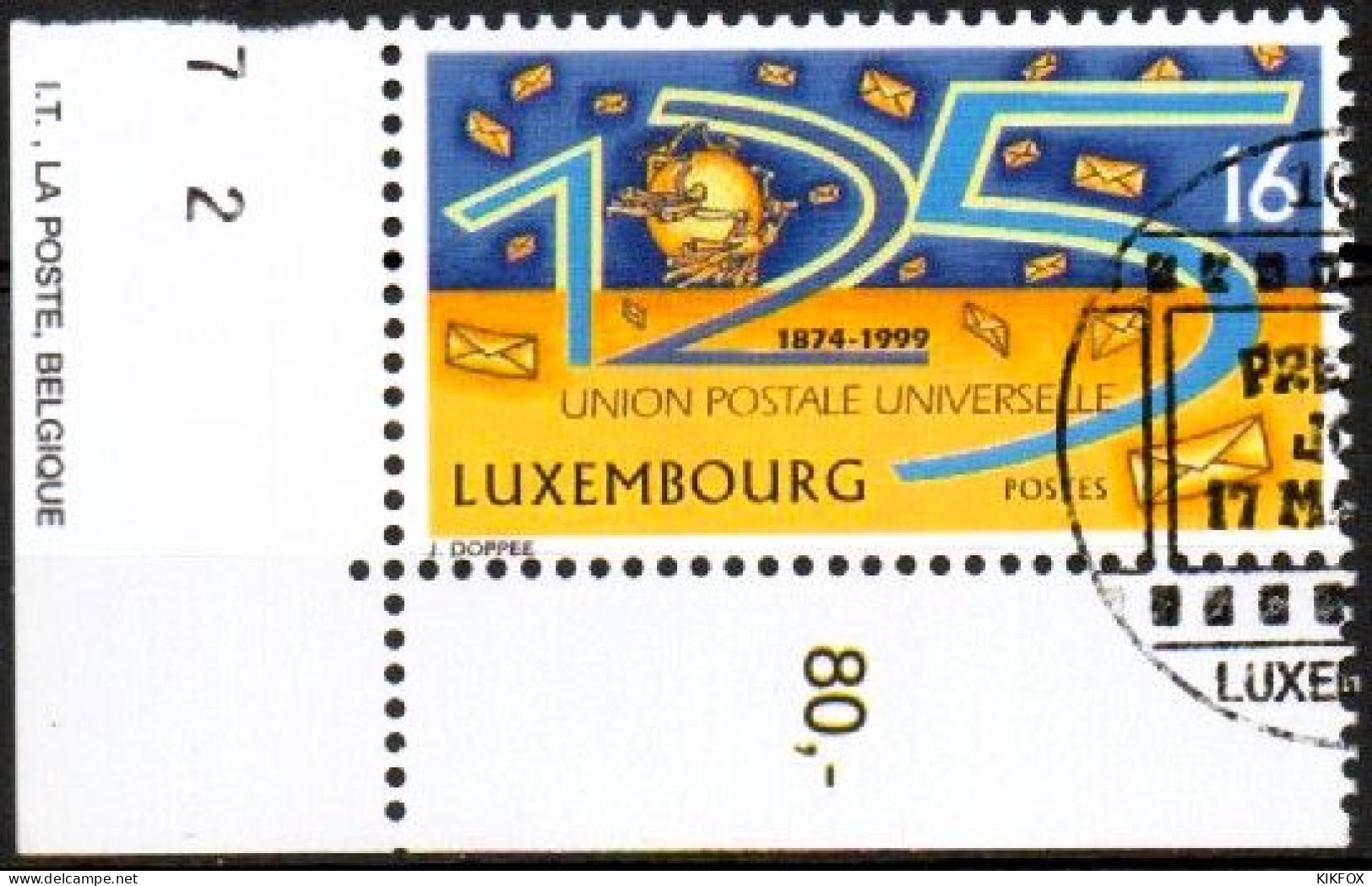 Luxembourg, Luxemburg, 1999,  Y&T 1428,  MI 1478, 125 JAHRE WELTPOSTVEREIN,, GESTEMPELT,  Oblitéré - Used Stamps