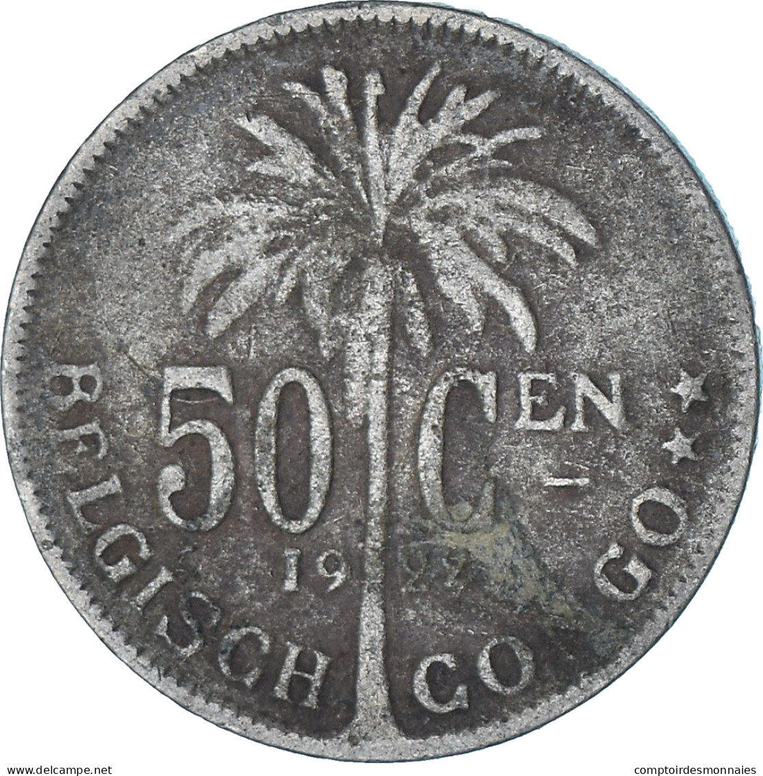 Monnaie, Congo Belge, 50 Centimes, 1922, TTB, Cupro-nickel, KM:23 - 1910-1934: Albert I