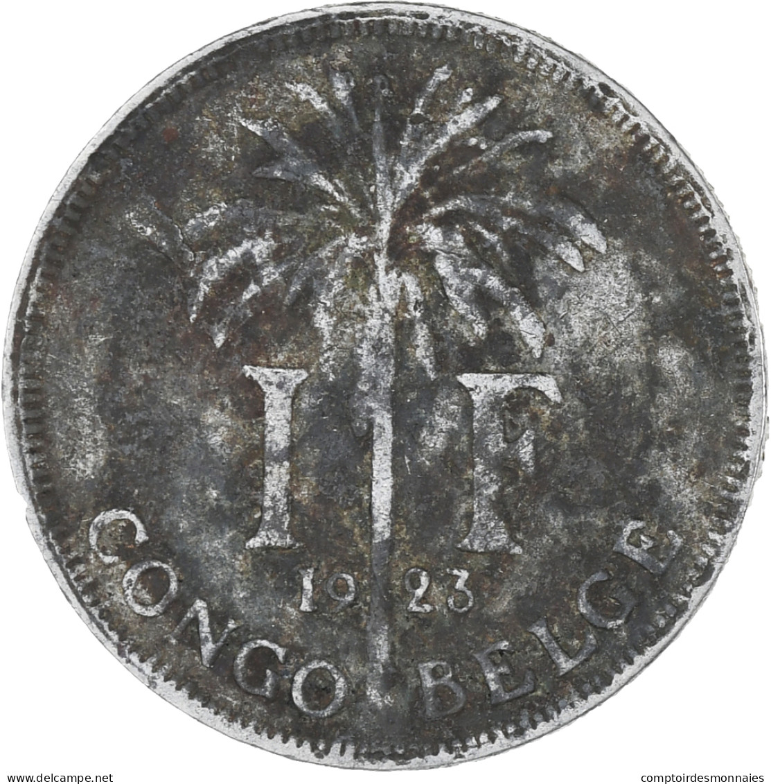 Monnaie, Congo Belge, Franc, 1923, TB, Cupro-nickel, KM:20 - 1910-1934: Alberto I