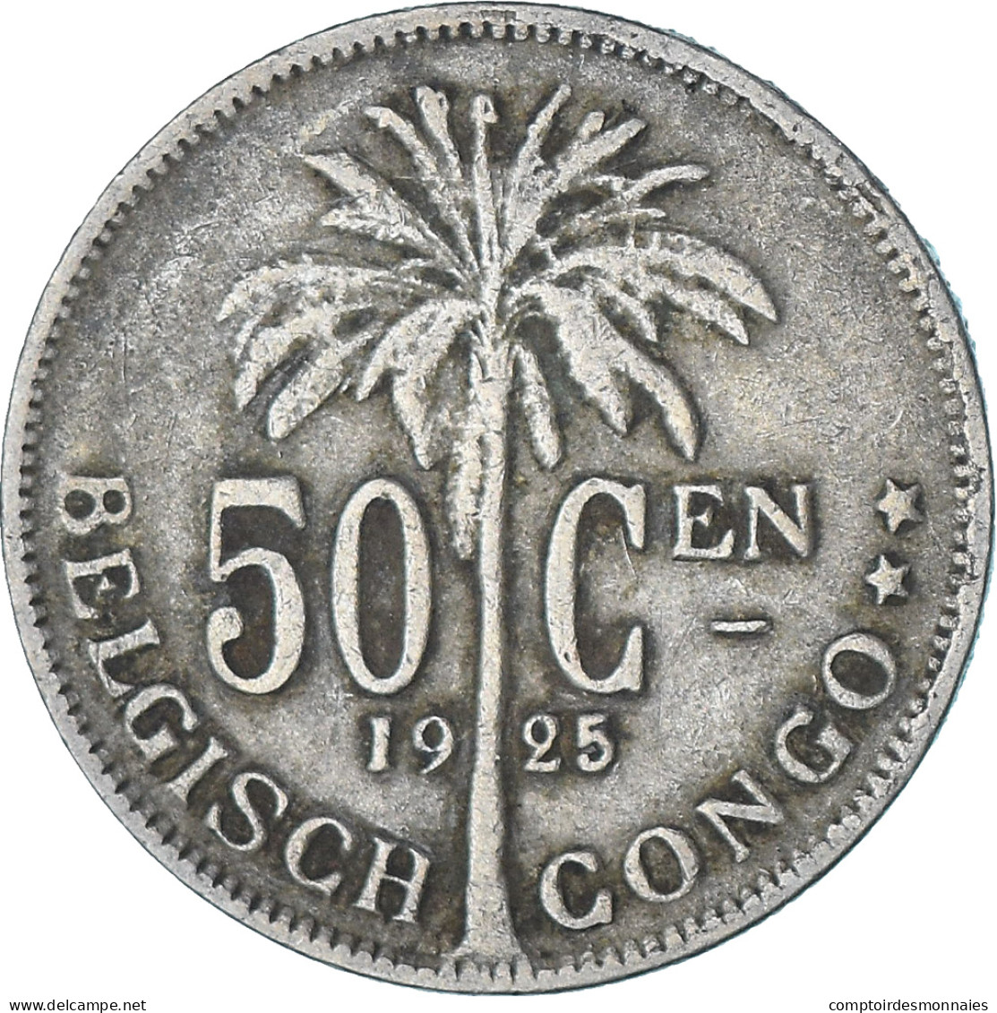 Monnaie, Congo Belge, 50 Centimes, 1925, TB, Cupro-nickel, KM:23 - 1910-1934: Albert I.