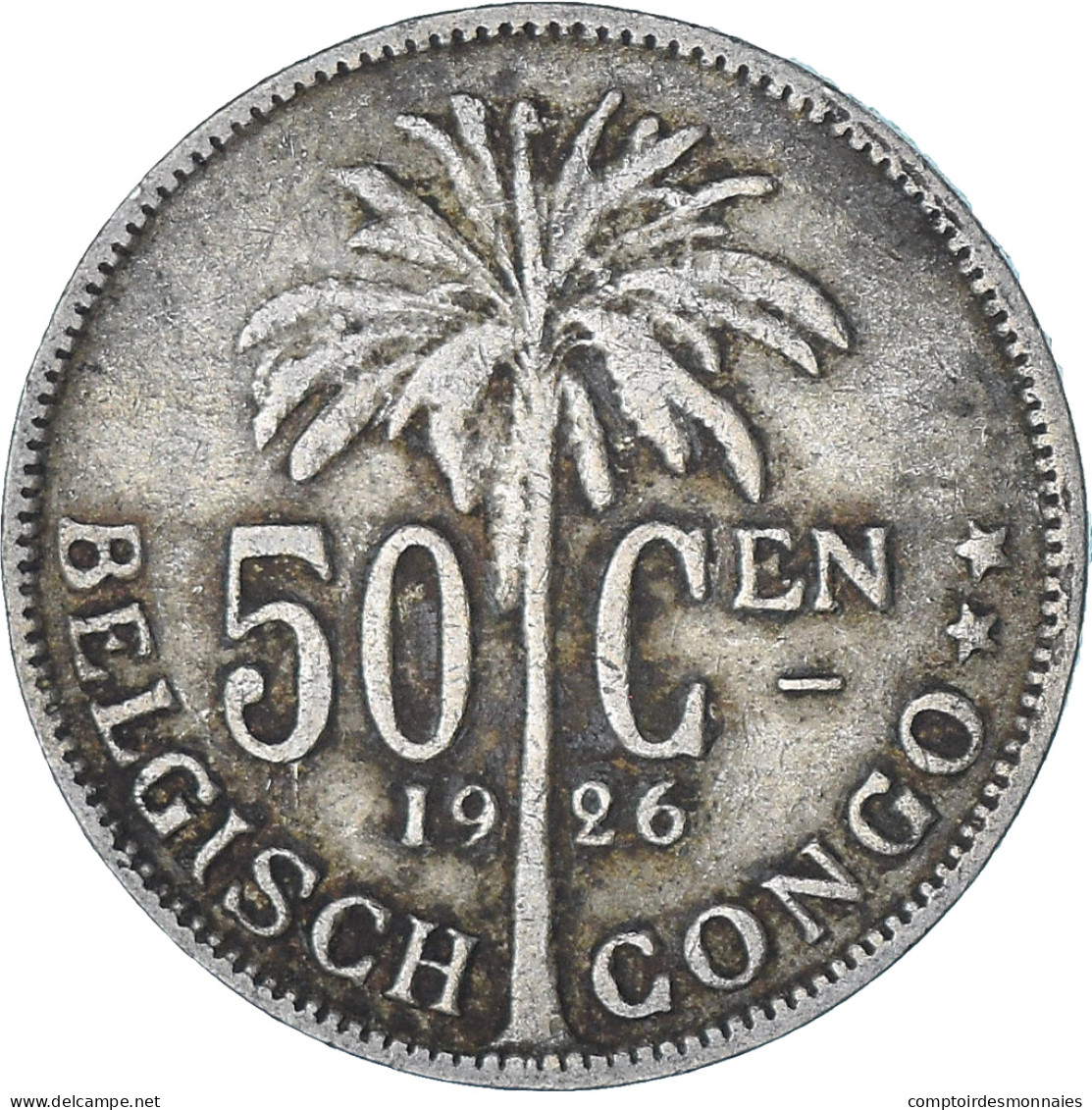 Monnaie, Congo Belge, 50 Centimes, 1926, TB, Cupro-nickel, KM:23 - 1910-1934: Albert I.