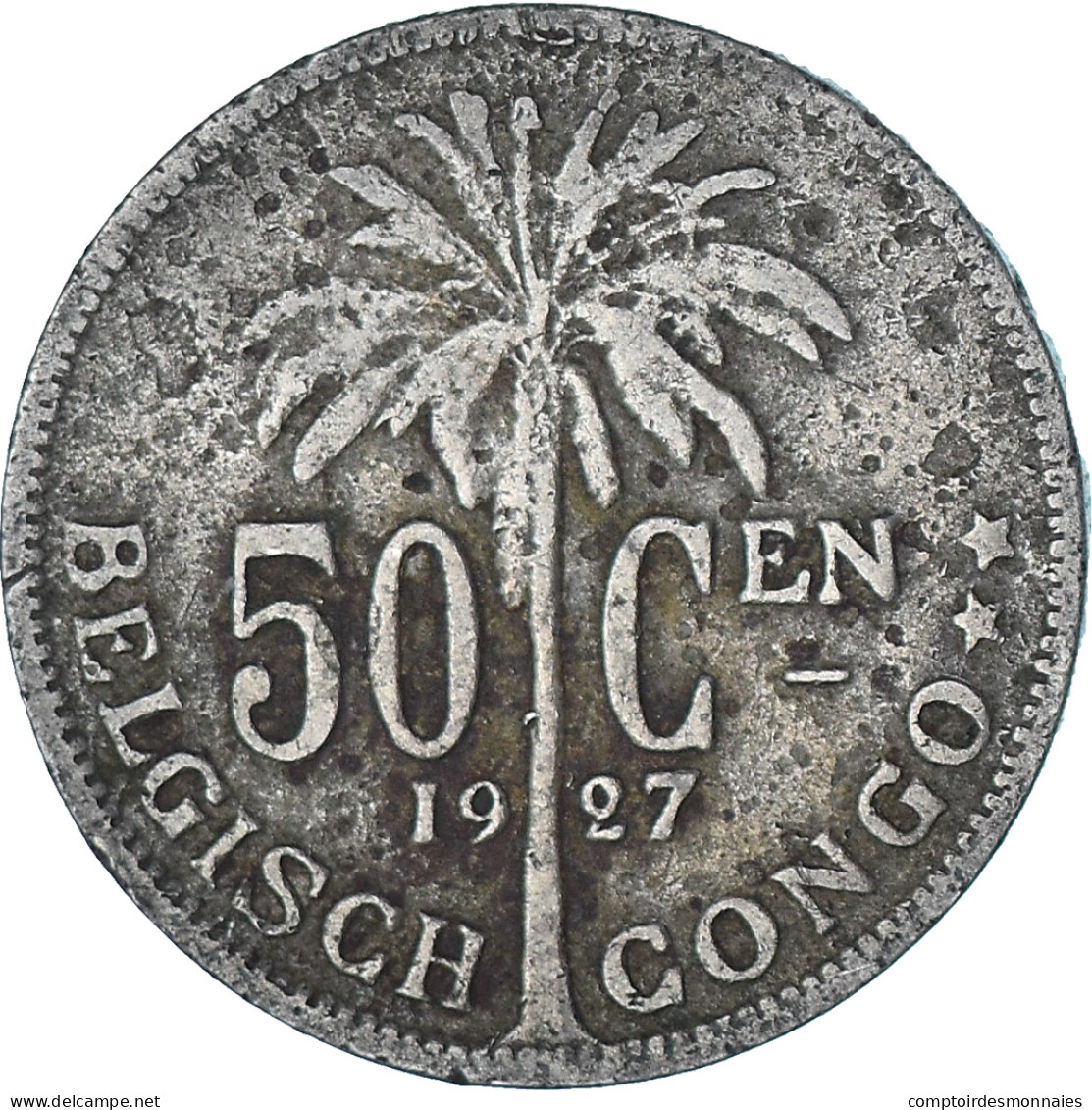 Monnaie, Congo Belge, 50 Centimes, 1927, TB, Cupro-nickel, KM:23 - 1910-1934: Alberto I