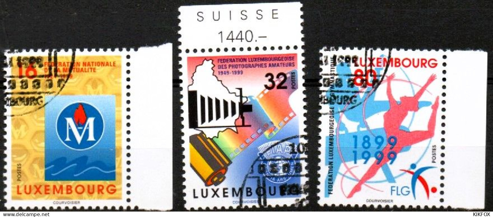 Luxembourg, Luxemburg, 1999,  Y&T 1424 - 1426,  MI 1474 - 1476, JAHRESTAGE, GESTEMPELT,  Oblitéré - Used Stamps