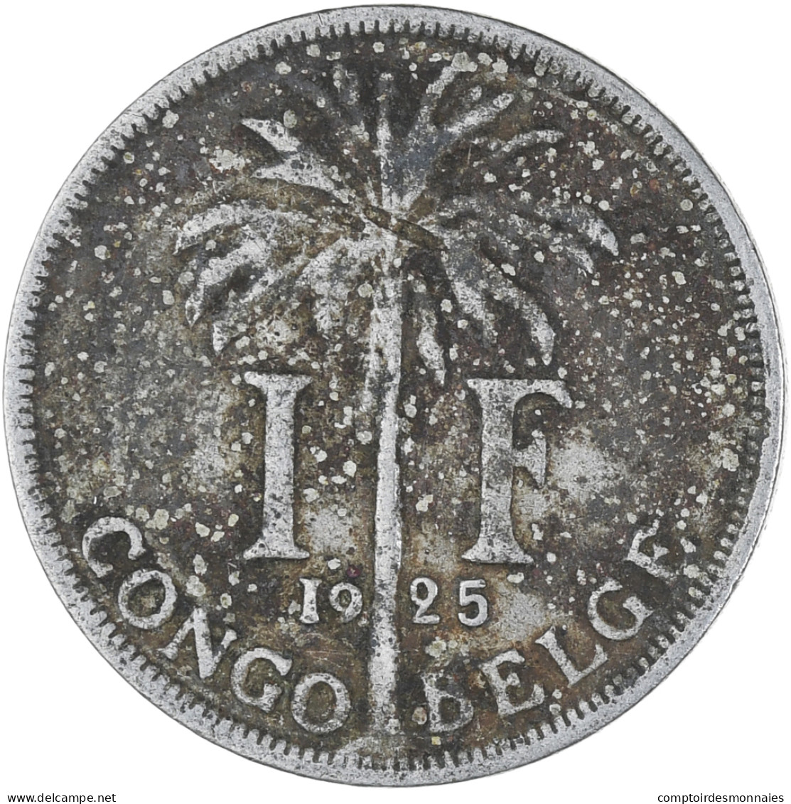 Monnaie, Congo Belge, Franc, 1925, TB, Cupro-nickel, KM:20 - 1910-1934: Albert I