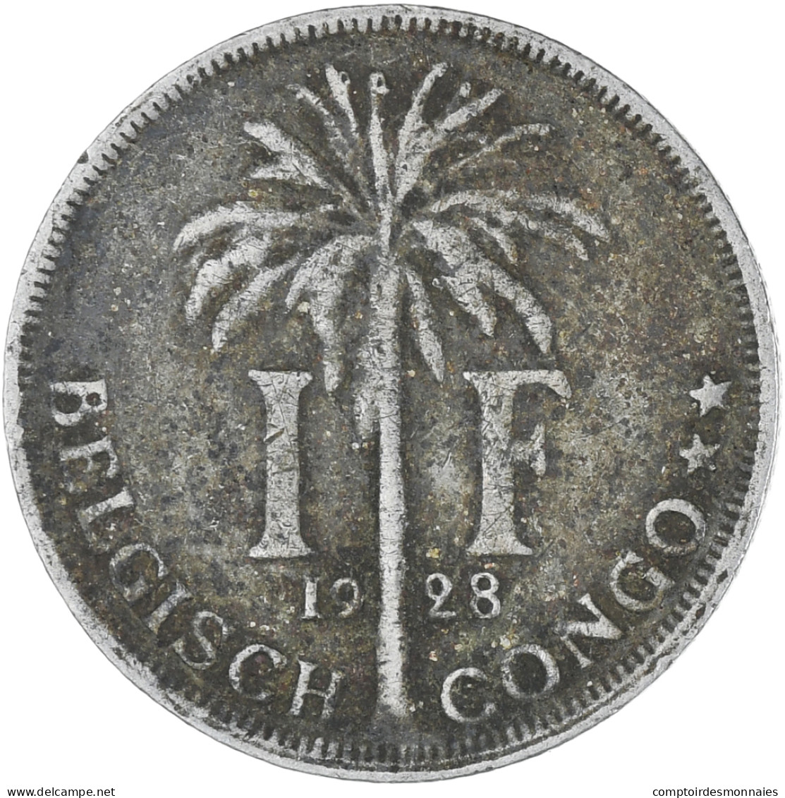 Monnaie, Congo Belge, Franc, 1928, TB, Cupro-nickel, KM:21 - 1910-1934: Alberto I