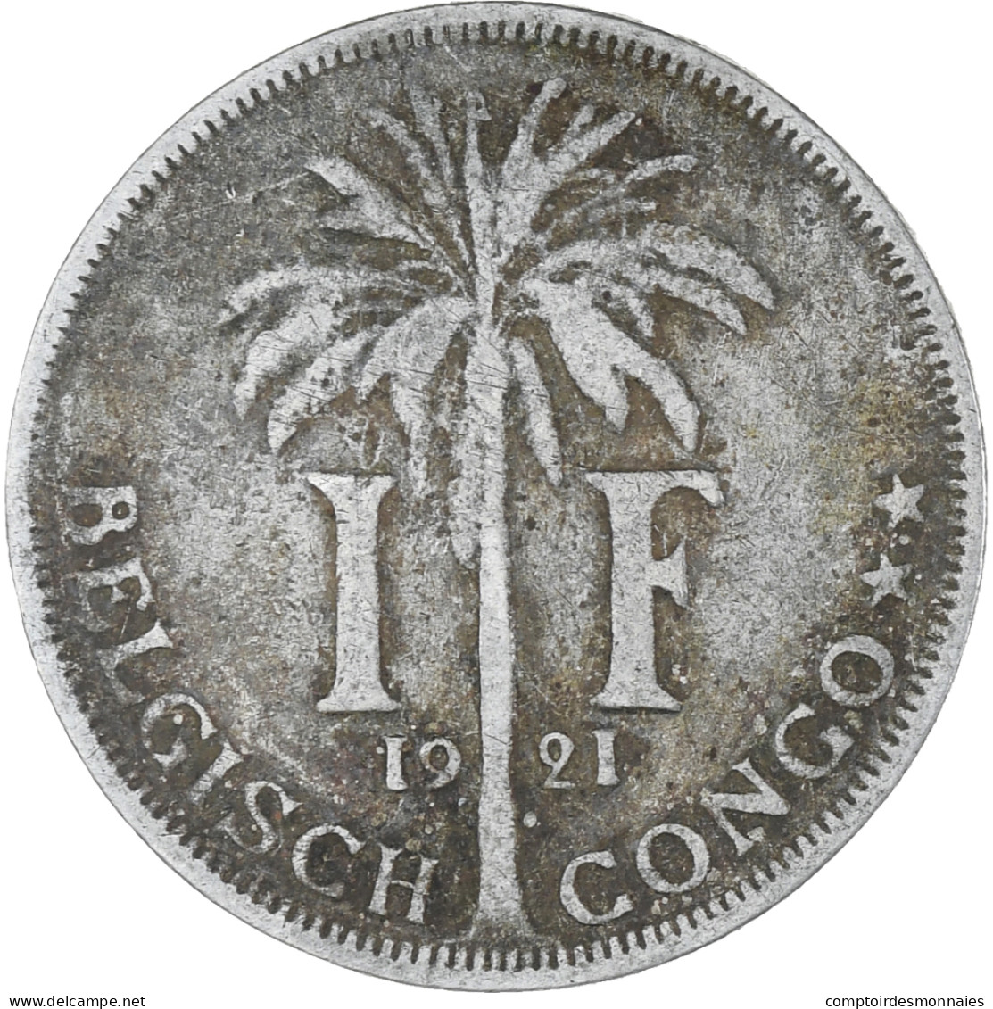 Monnaie, Congo Belge, Franc, 1921, TB+, Cupro-nickel, KM:21 - 1910-1934: Alberto I
