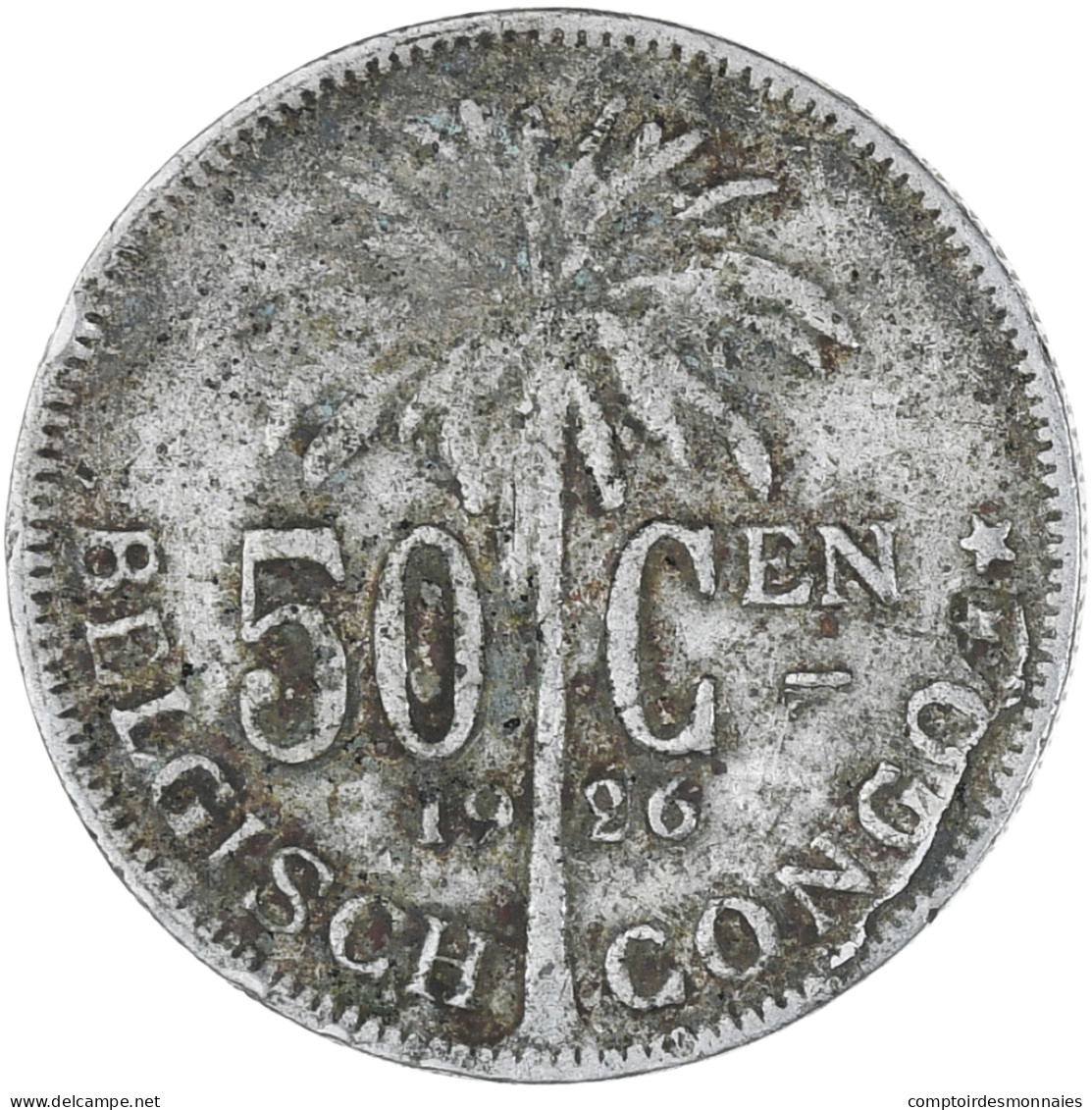 Monnaie, Congo Belge, 50 Centimes, 1926, TB, Cupro-nickel, KM:23 - 1910-1934: Alberto I