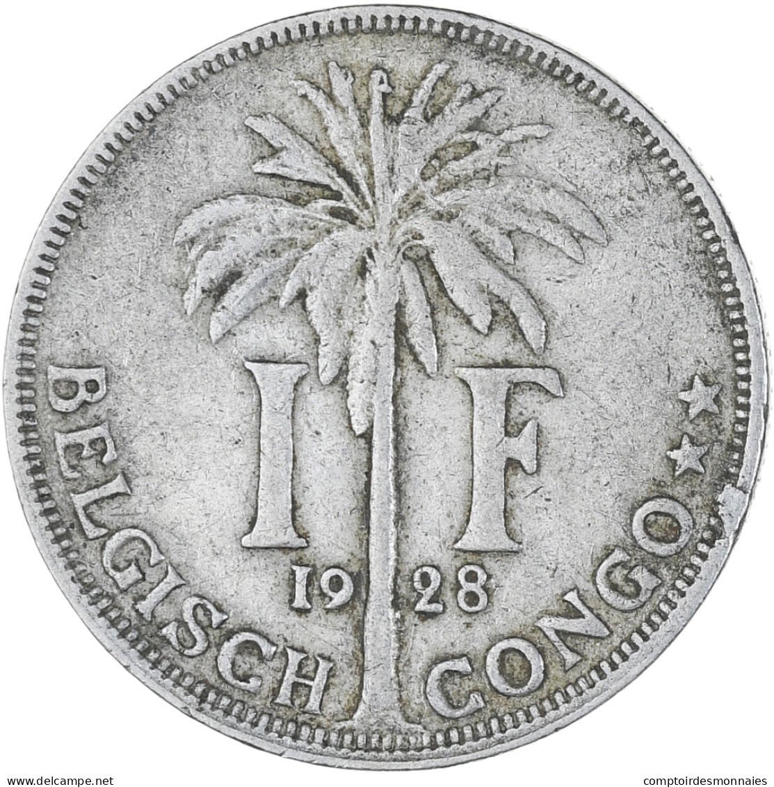 Monnaie, Congo Belge, Franc, 1928, TTB+, Cupro-nickel, KM:21 - 1910-1934: Albert I