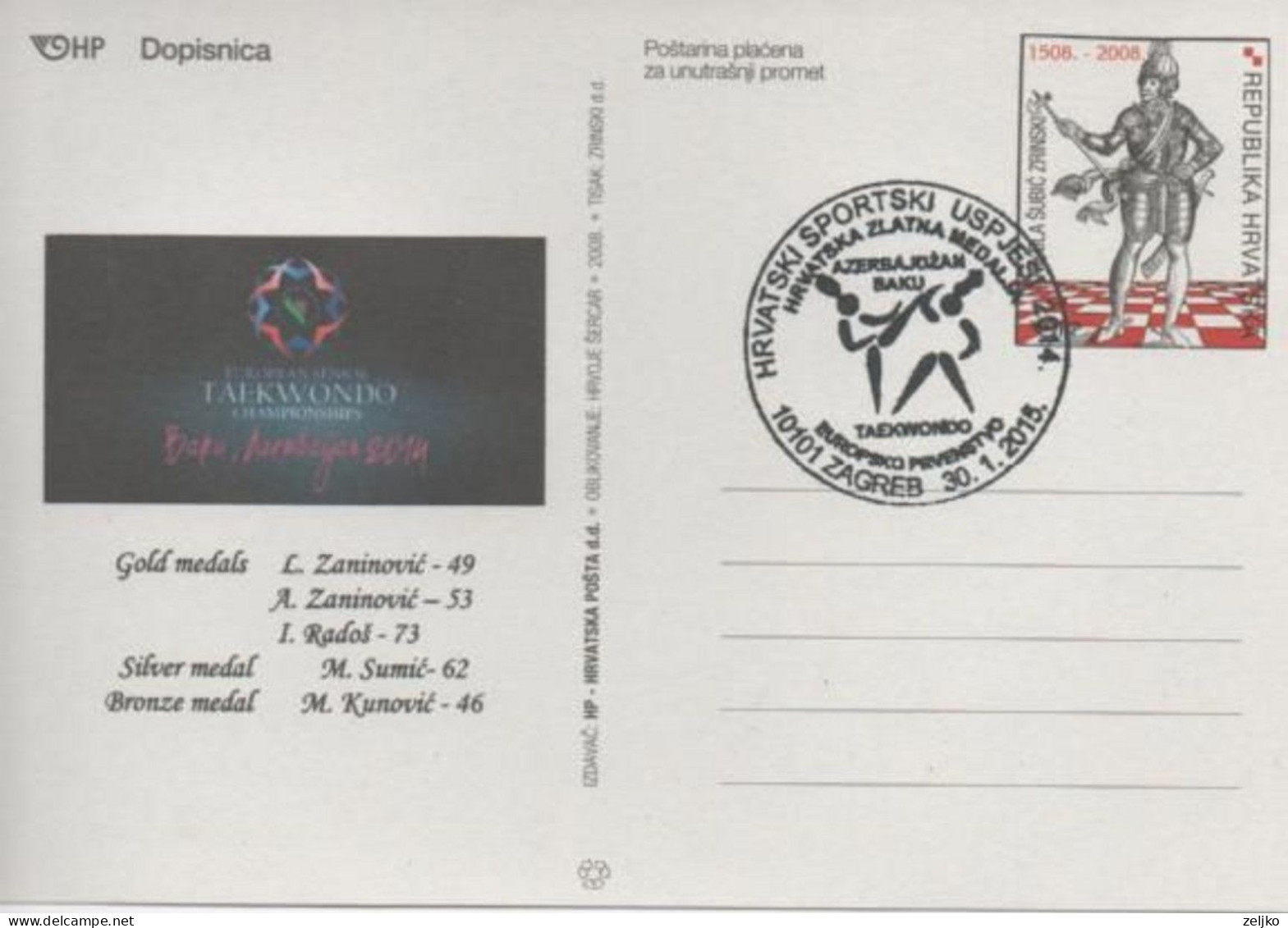 Croatia, Taekwondo, European Championship Azerbaijan 2014, Croatian Medals - Non Classificati