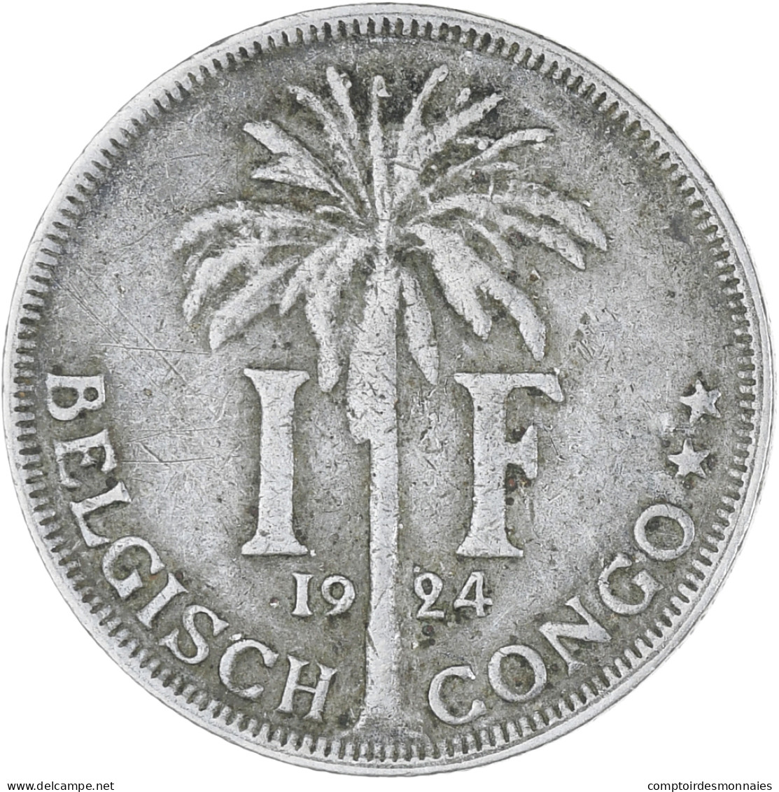 Monnaie, Congo Belge, Franc, 1924, TTB, Cupro-nickel, KM:21 - 1910-1934: Albert I.