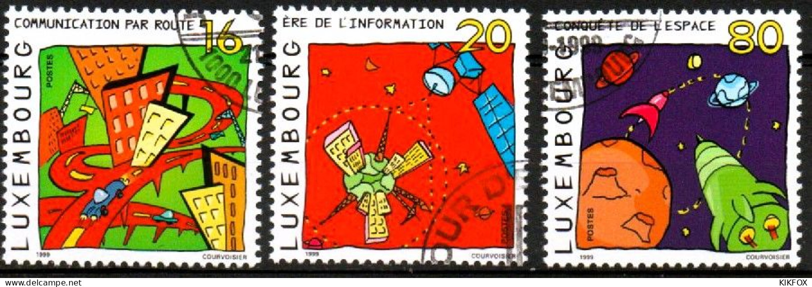 Luxembourg, Luxemburg, 1999,  Y&T 1431 - 1433,  MI 1481 - 1483, RICHTUNG ZUKUNFT, GESTEMPELT,  Oblitéré - Gebruikt