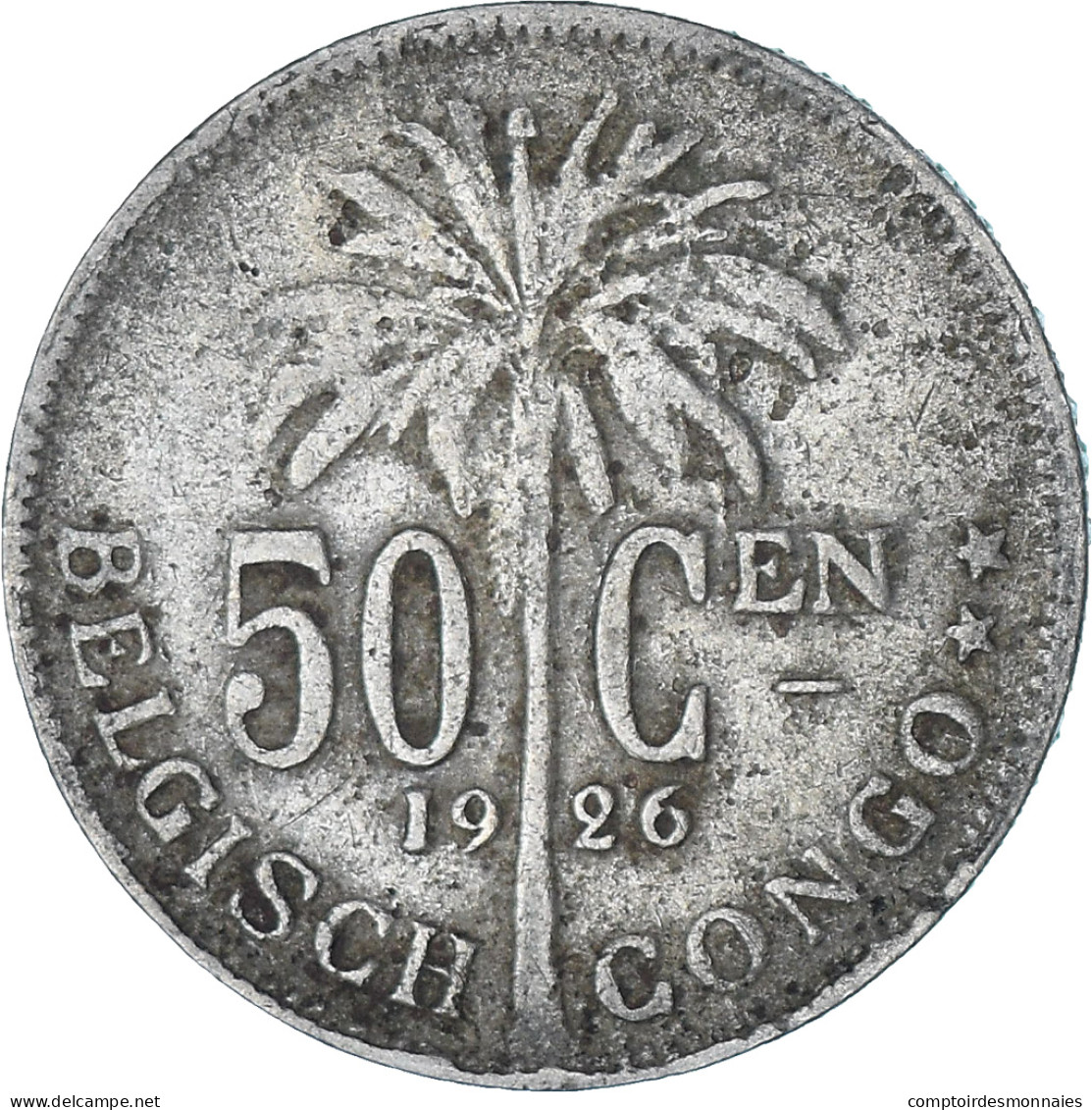 Monnaie, Congo Belge, 50 Centimes, 1926, TB, Cupro-nickel, KM:23 - 1910-1934: Albert I