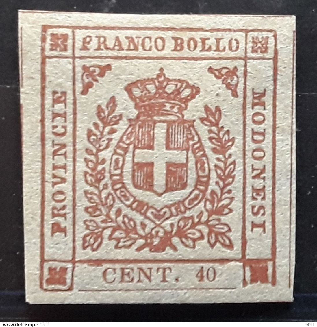 MODENA MODENE 1859 Gouvernement Provisoire Yvert 10, 40 C Nuance Rouge Brun Neuf * , MH  TB - Modena